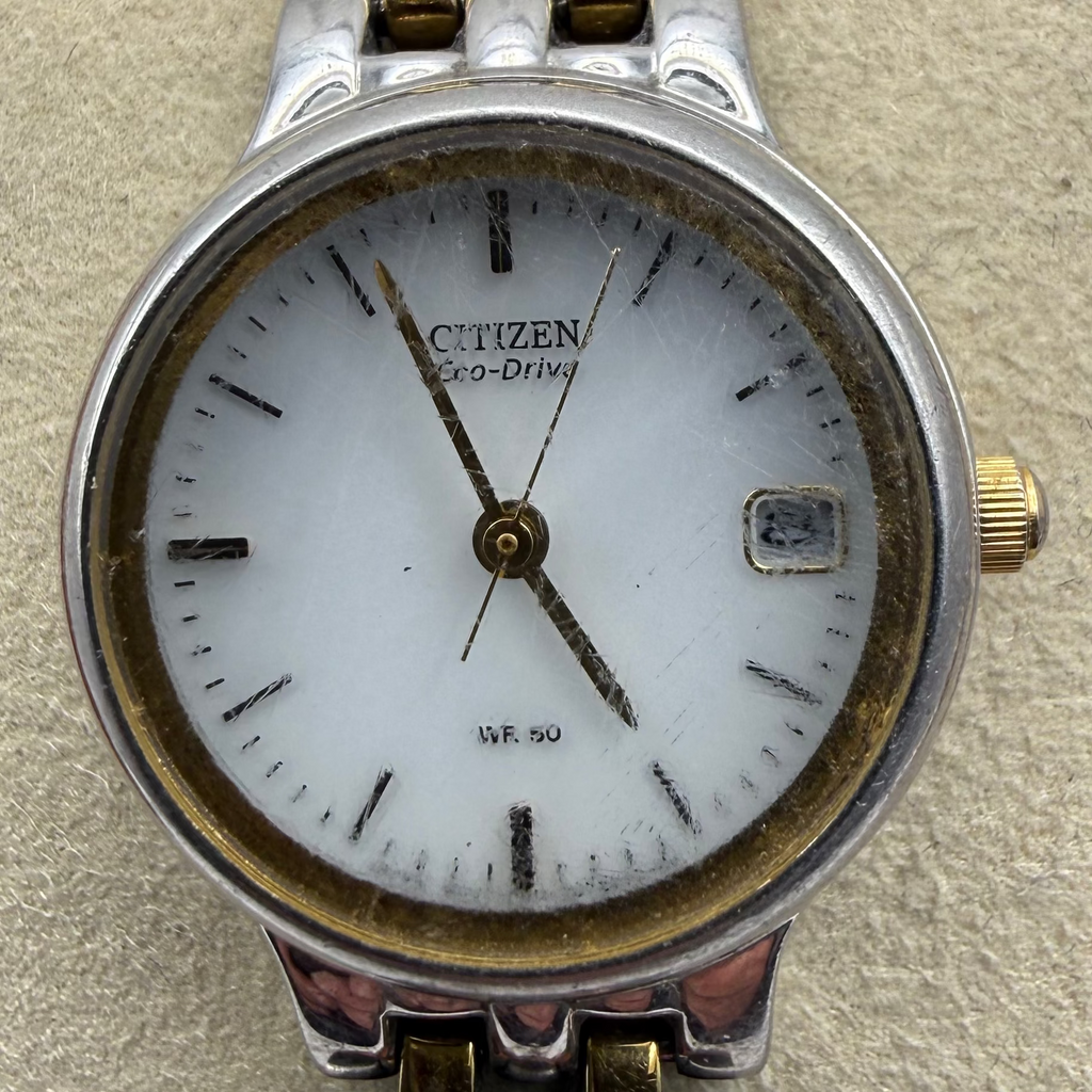 Citizen Eco-Drive Ladies Two Tone Date WR50 Watch GN-0-S – Fully Tested & Working- £40.00