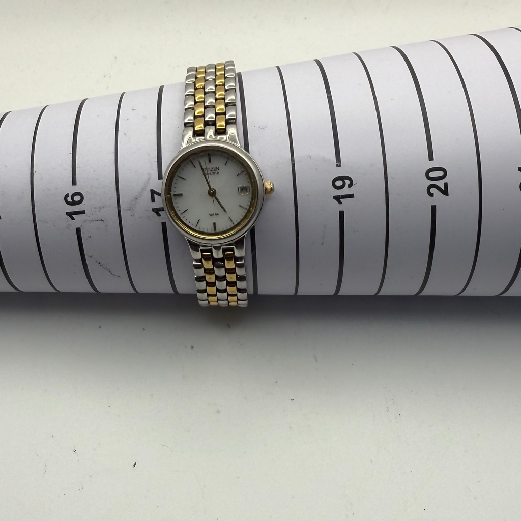Citizen Eco-Drive Ladies Two Tone Date WR50 Watch GN-0-S – Fully Tested & Working- £40.00
