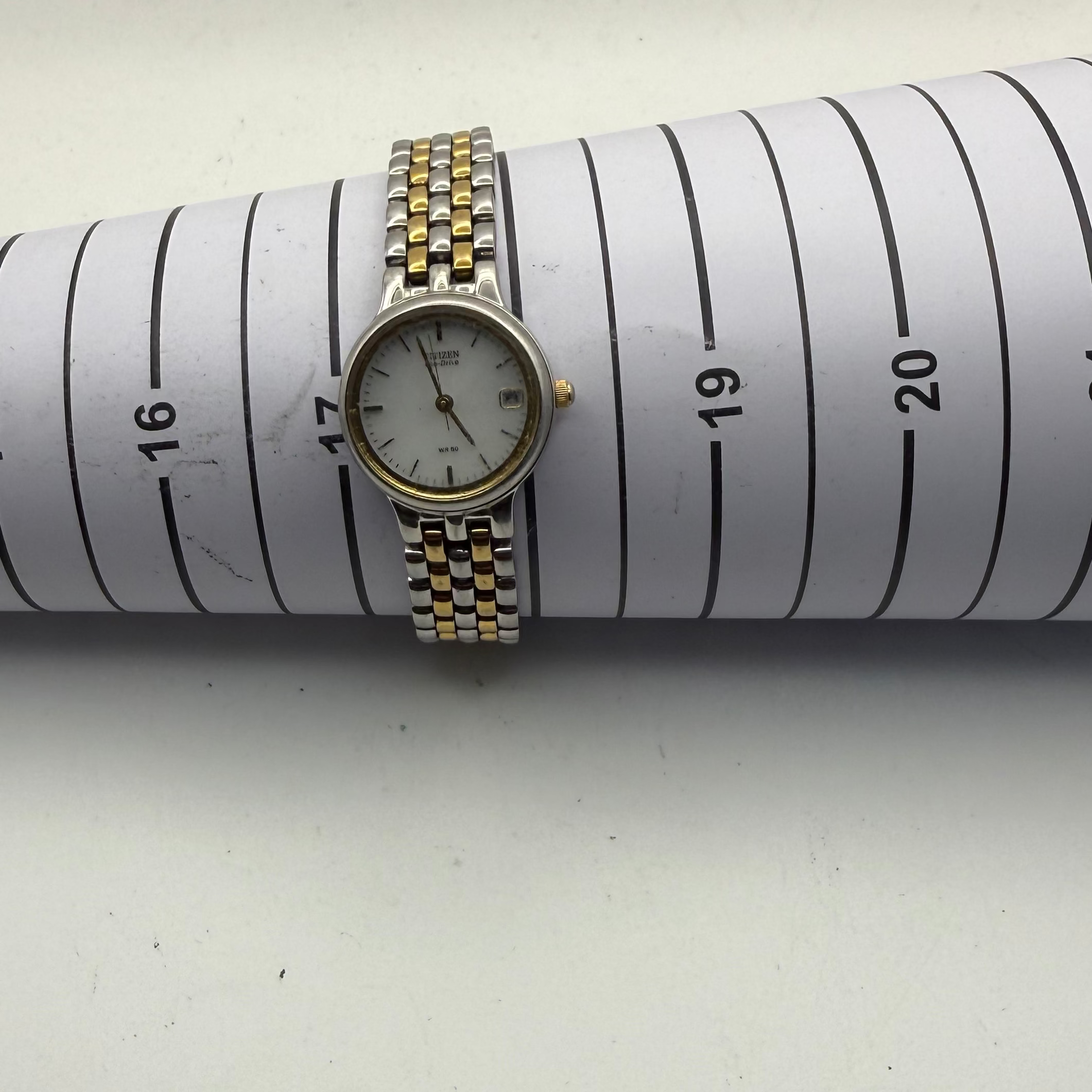 Citizen Eco-Drive Ladies Two Tone Date WR50 Watch GN-0-S – Fully Tested & Working- £40.00