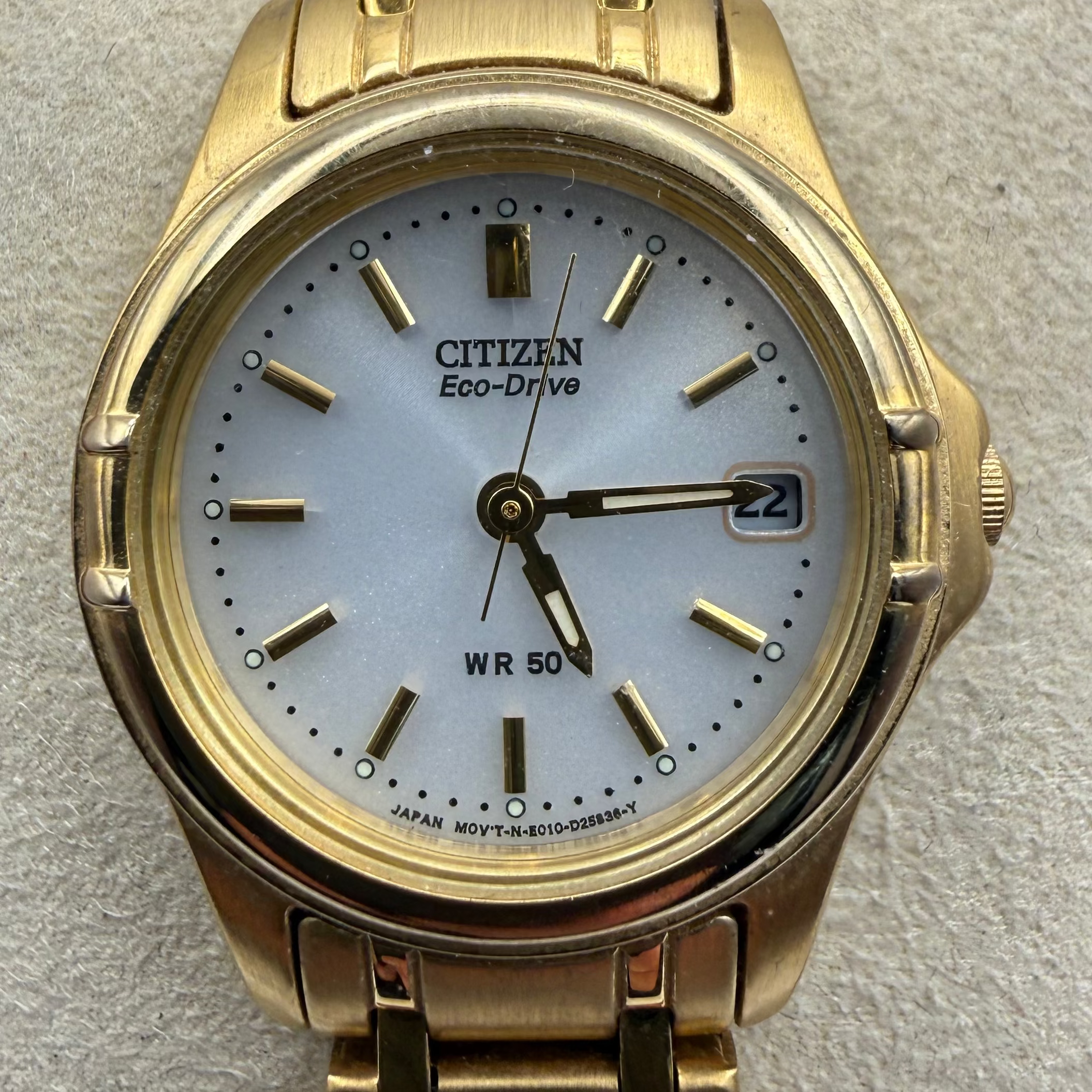 Citizen Eco-Drive Ladies Gold Tone Date WR50 Watch (Fully Tested and Working)- £40.00
