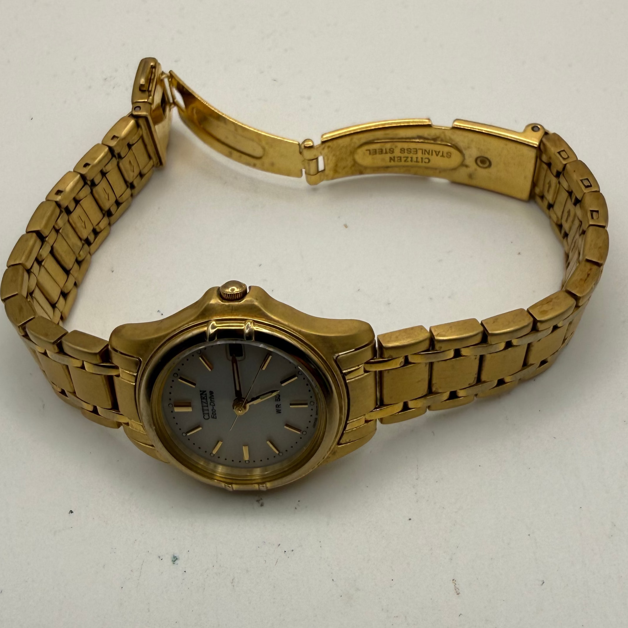 Citizen Eco-Drive Ladies Gold Tone Date WR50 Watch (Fully Tested and Working)- £40.00