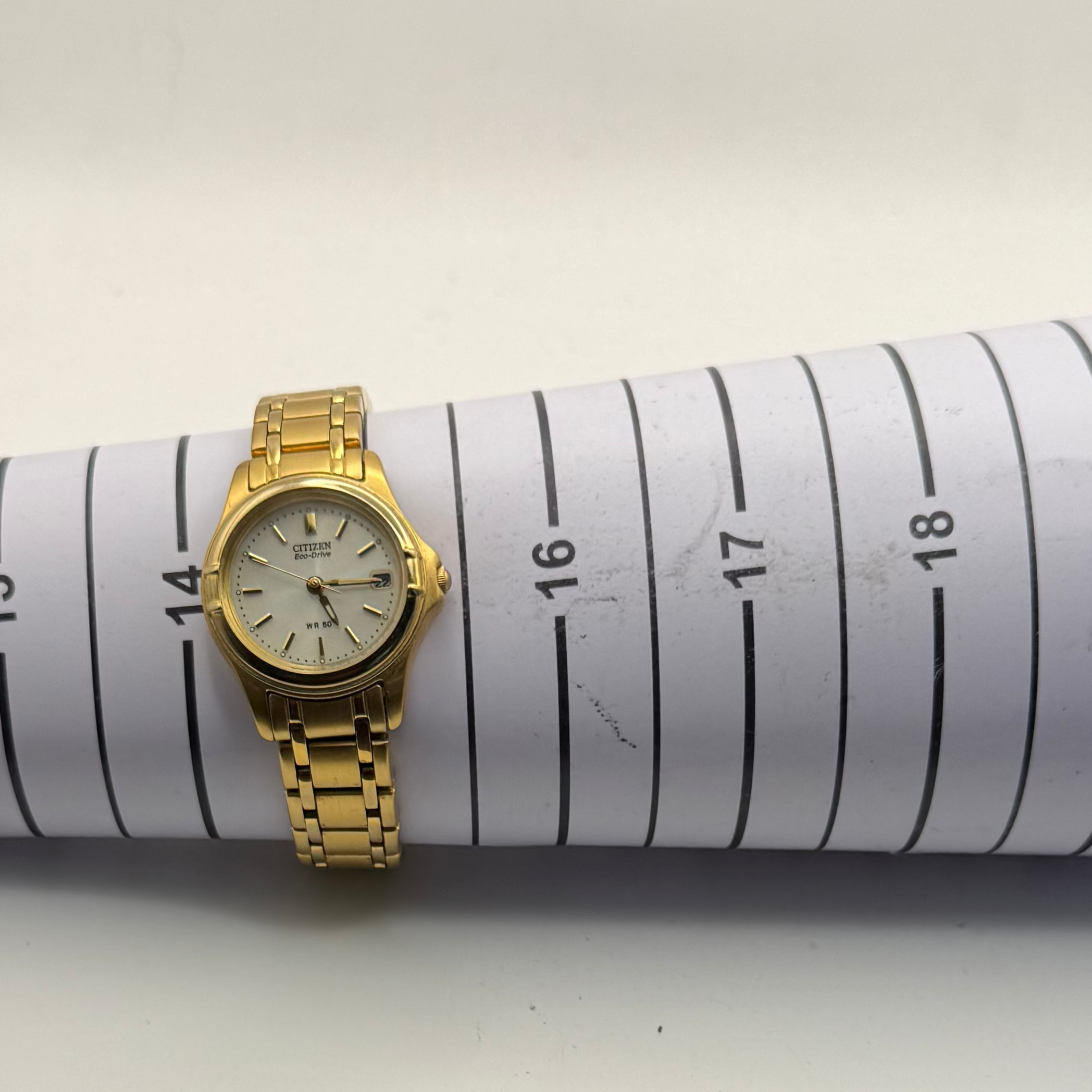 Citizen Eco-Drive Ladies Gold Tone Date WR50 Watch (Fully Tested and Working)- £40.00