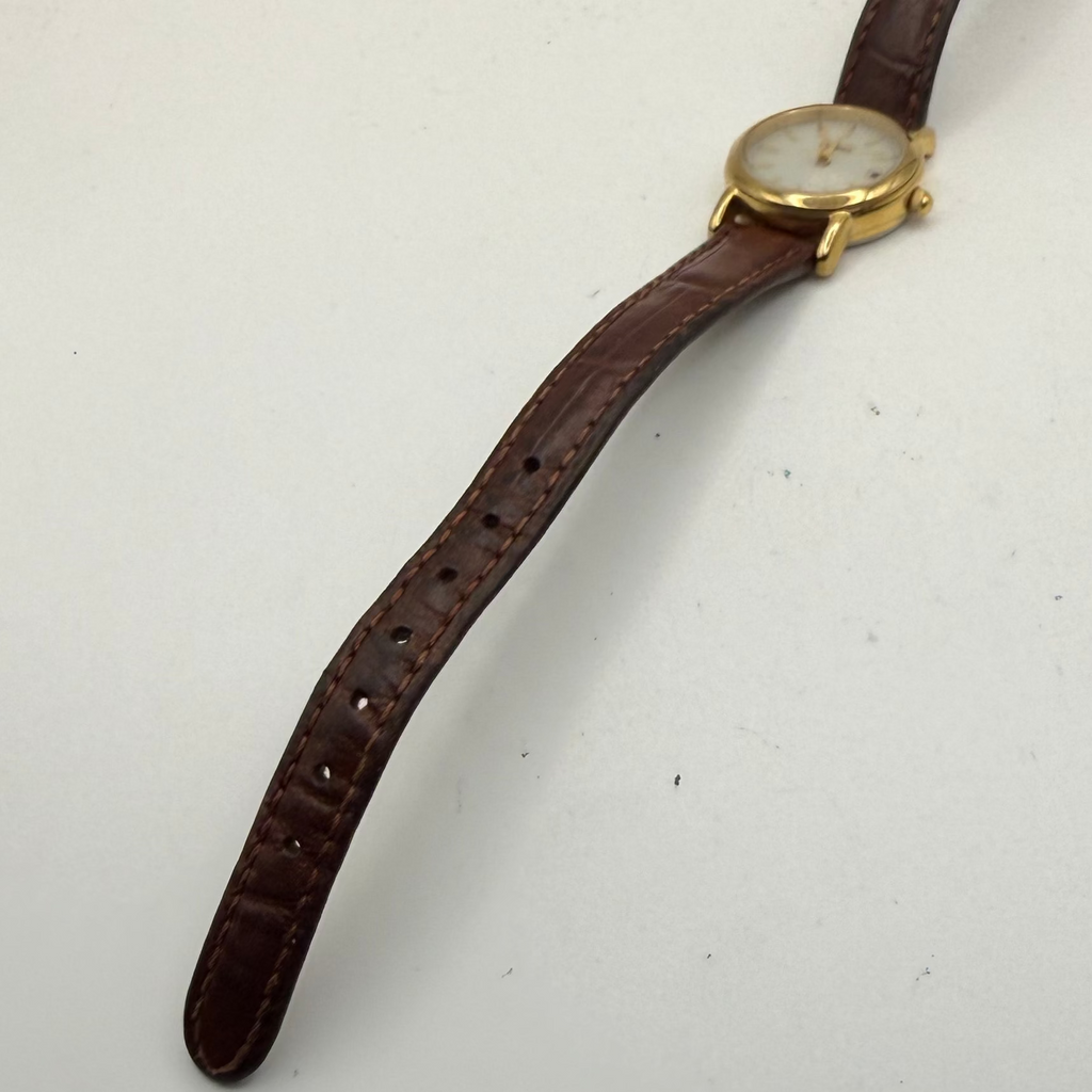 Citizen Eco-Drive Ladies Gold Tone Date Watch White Dial Leather Strap (Fully Tested and Working)- £40.00