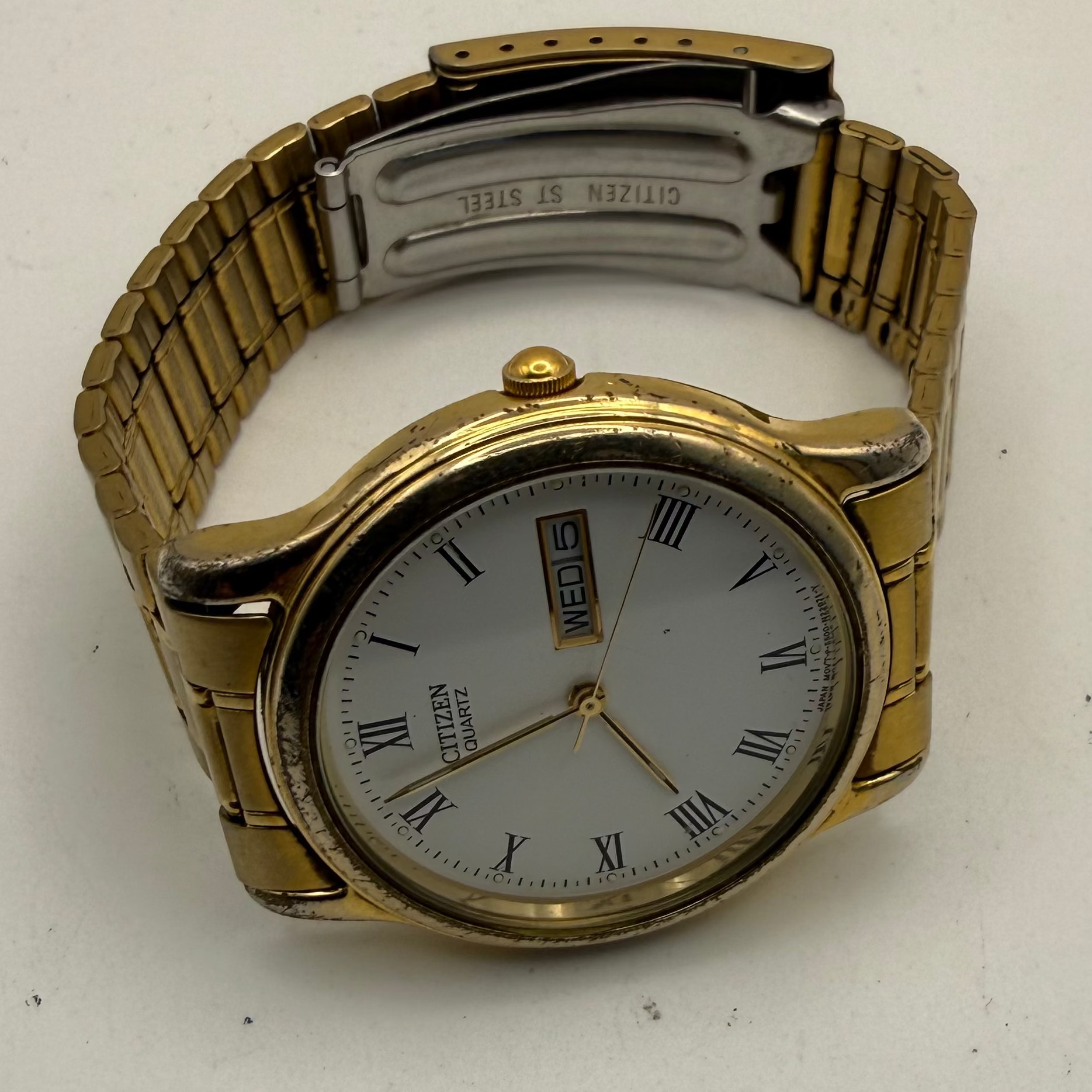 Citizen Quartz Day-Date Gold Tone Classic Dress Watch | Fully Tested & Working- £30.00