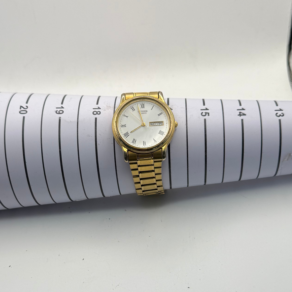 Citizen Quartz Day-Date Gold Tone Classic Dress Watch | Fully Tested & Working- £30.00