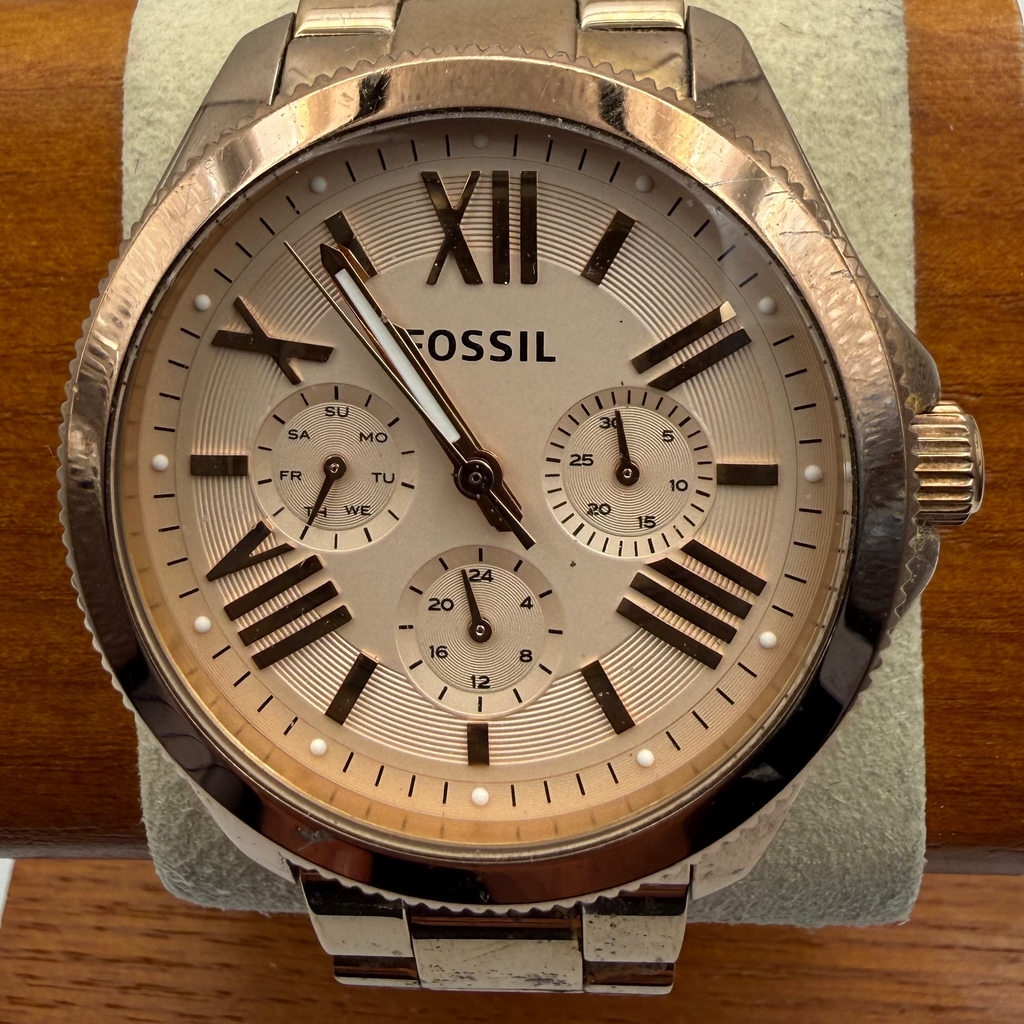 Fossil Rose Gold Multi-Dial Chronograph Style Watch | Fully Tested & Working- £40.00