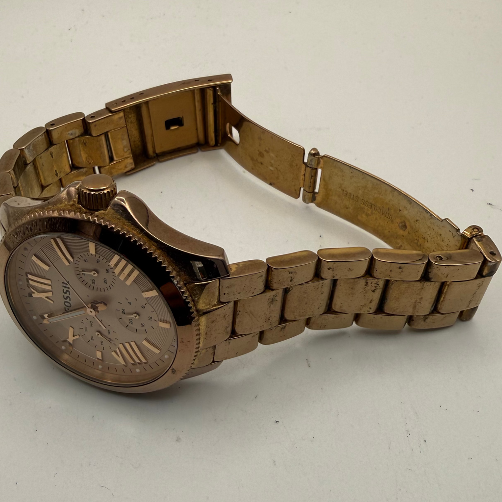 Fossil Rose Gold Multi-Dial Chronograph Style Watch | Fully Tested & Working- £40.00