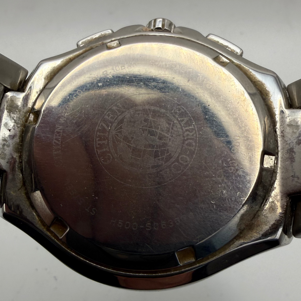 Citizen Eco-Drive Chronograph H500 Stainless Steel Watch 45mm (Pre-Owned) – Fully Tested & Working- £80.00
