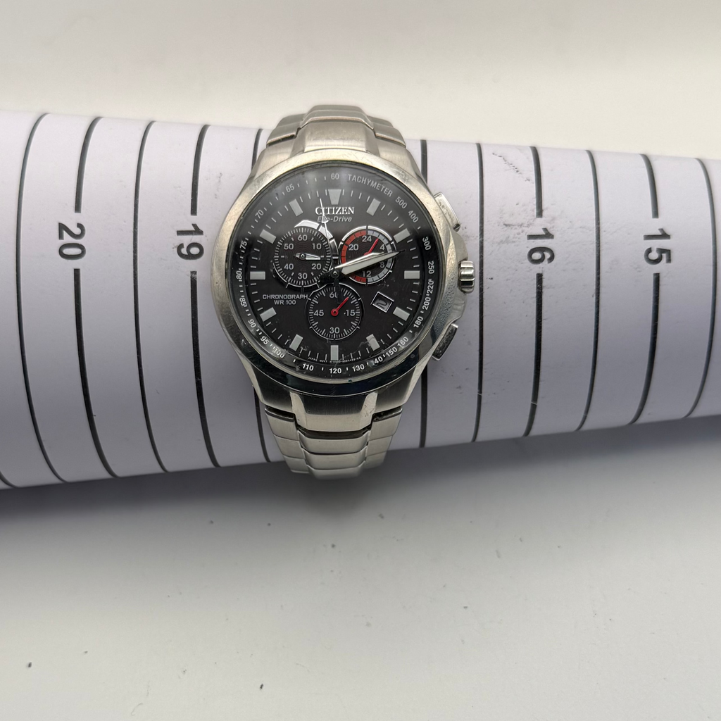 Citizen Eco-Drive Chronograph H500 Stainless Steel Watch 45mm (Pre-Owned) – Fully Tested & Working- £80.00