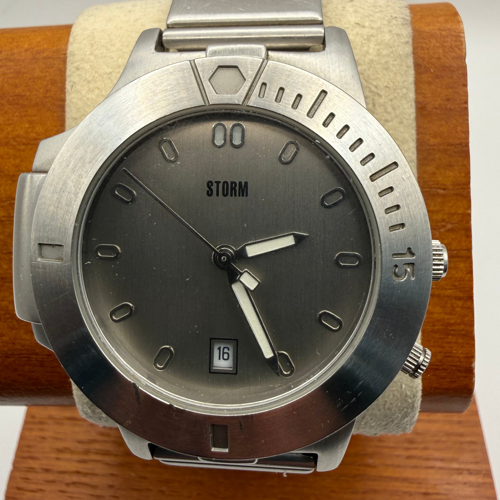 STORM Techno-Light Watch 43.5mm Stainless Steel Modular LED Light – Working – Read- £75.00