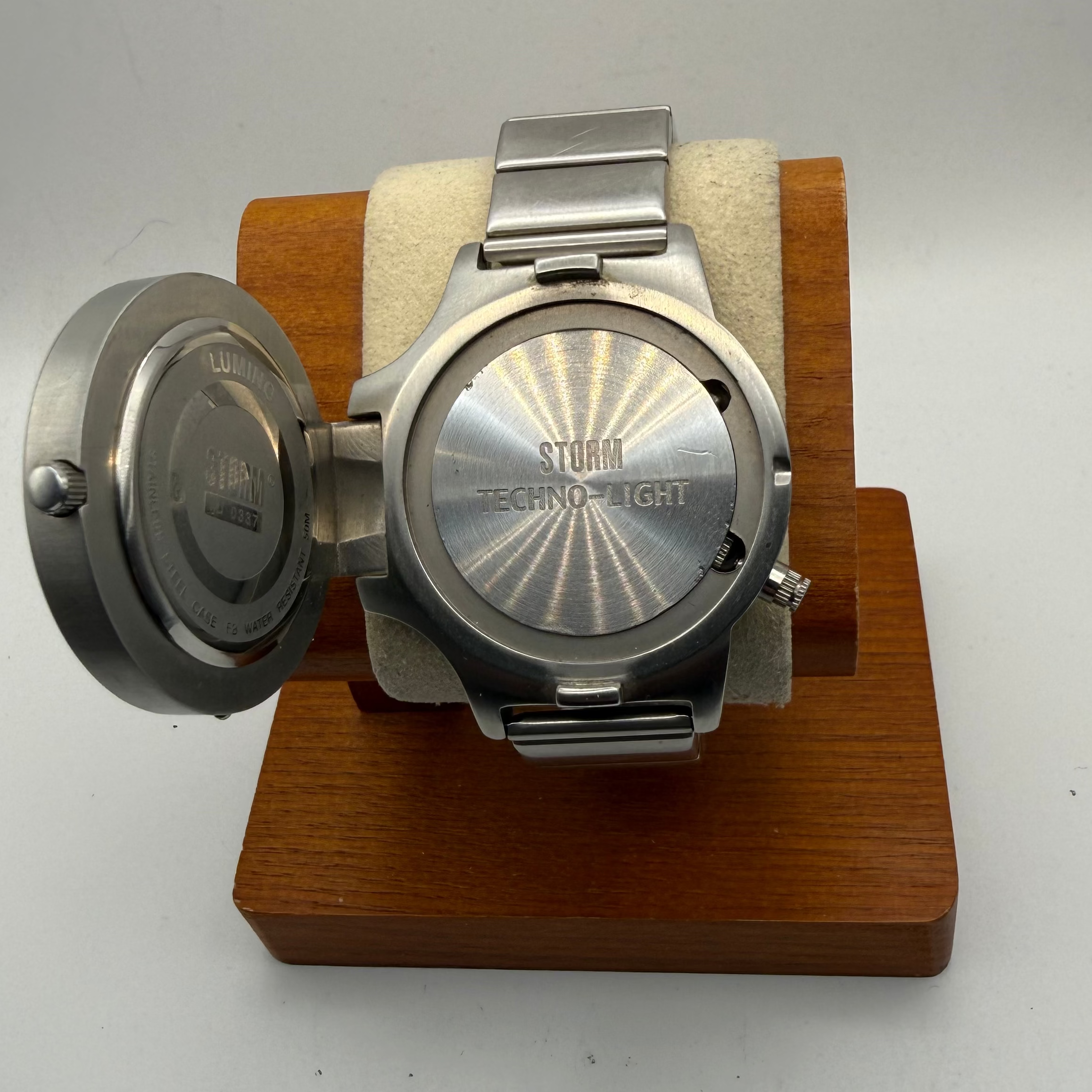 STORM Techno-Light Watch 43.5mm Stainless Steel Modular LED Light – Working – Read- £75.00