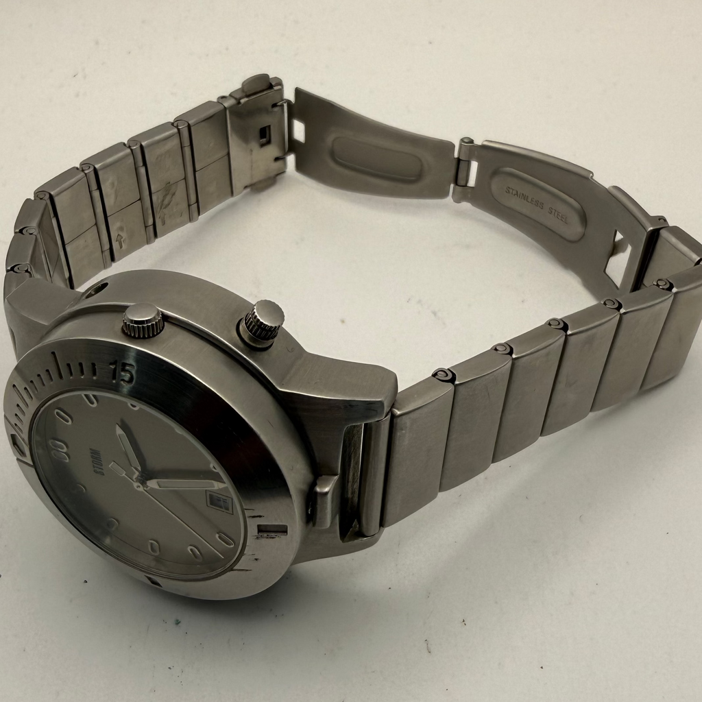 STORM Techno-Light Watch 43.5mm Stainless Steel Modular LED Light – Working – Read- £75.00