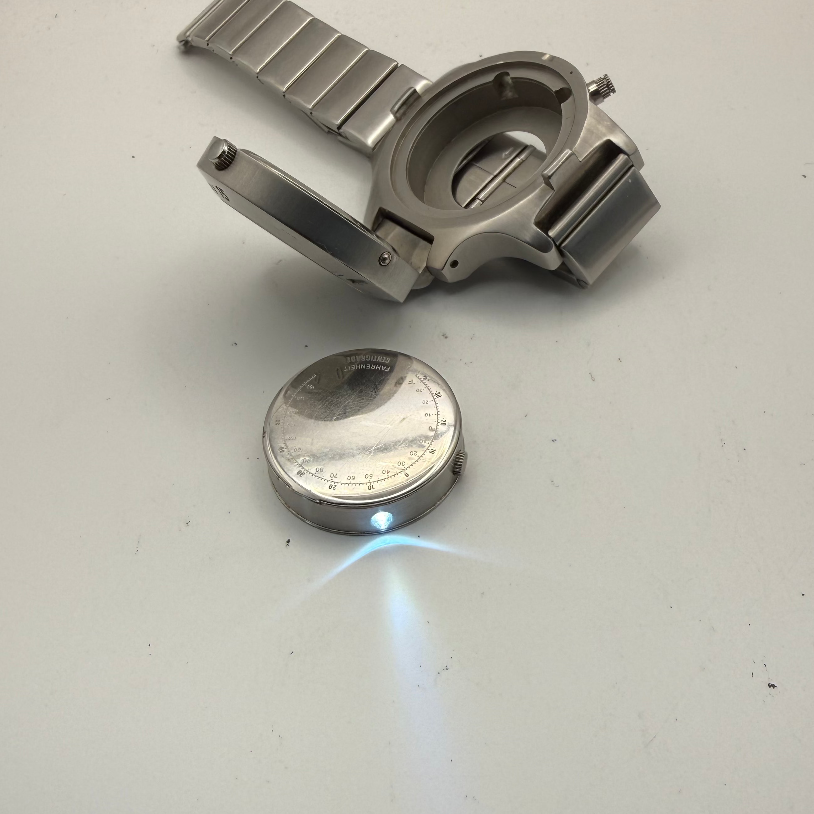 STORM Techno-Light Watch 43.5mm Stainless Steel Modular LED Light – Working – Read- £75.00