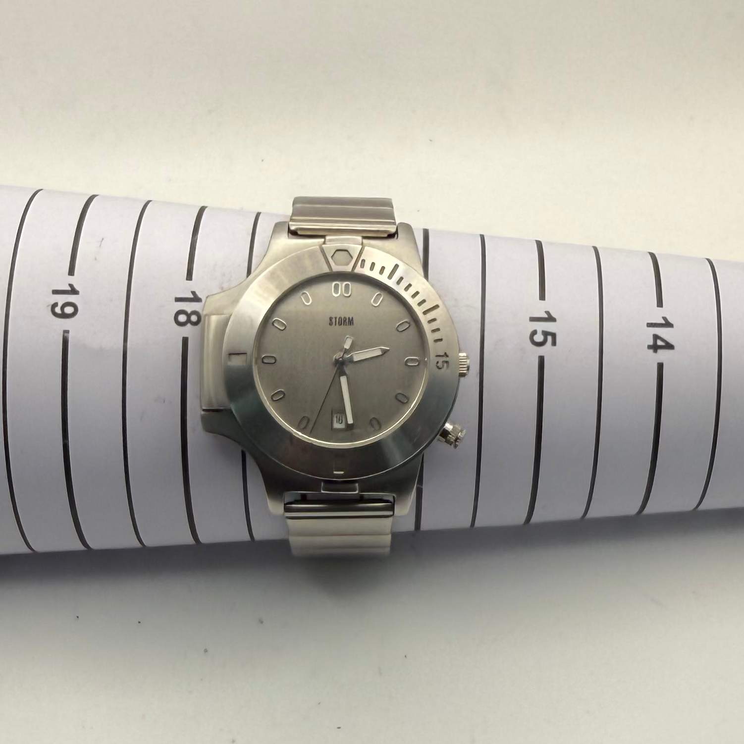 STORM Techno-Light Watch 43.5mm Stainless Steel Modular LED Light – Working – Read- £75.00