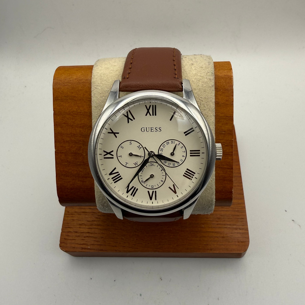 GUESS Classic Multi-Dial Watch – 42mm – New Leather Strap – Pre-Loved- £70.00