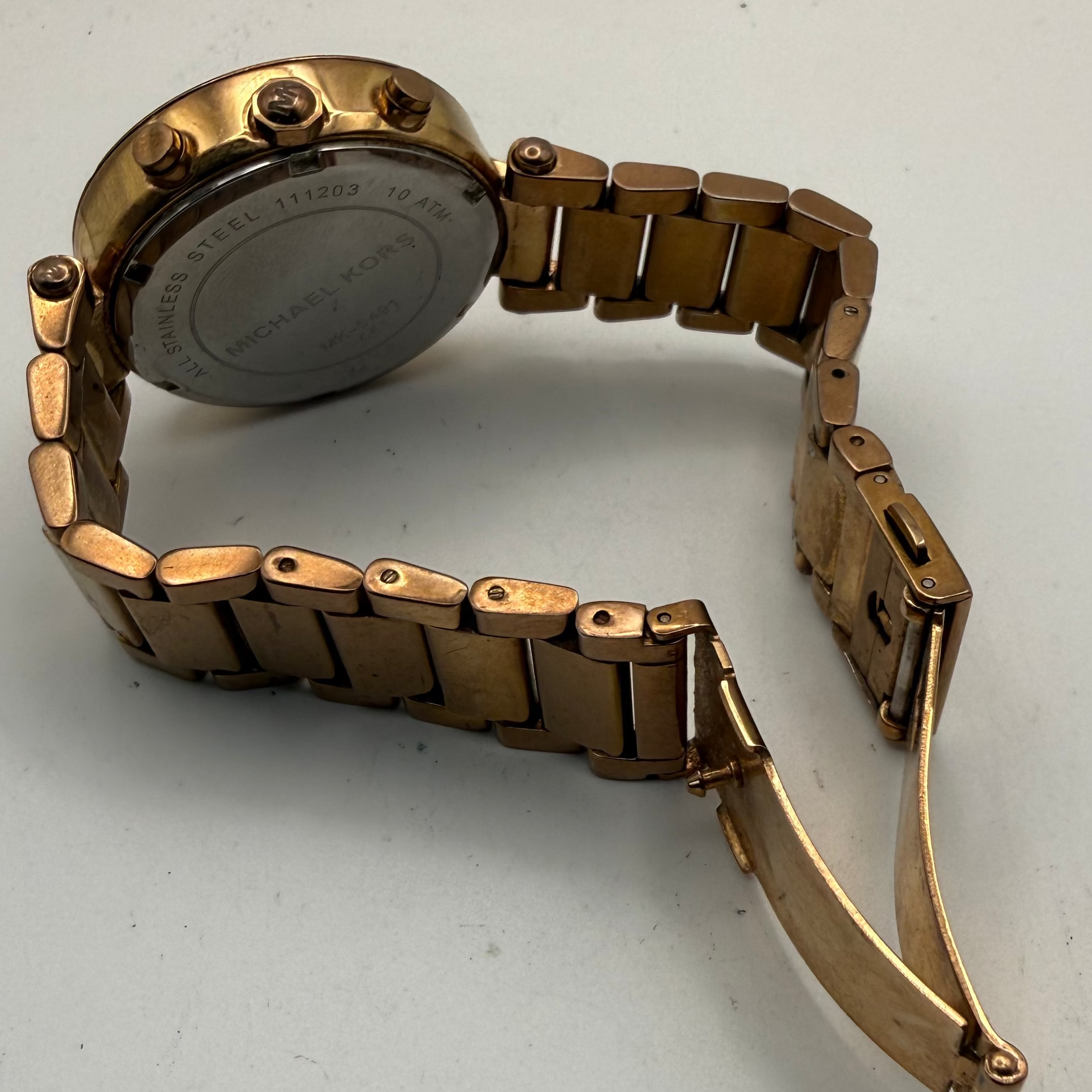 Michael Kors MK5491 Rose Gold Chronograph Crystal Bezel Watch Bracelet (Fully Tested and Working)- £40.00