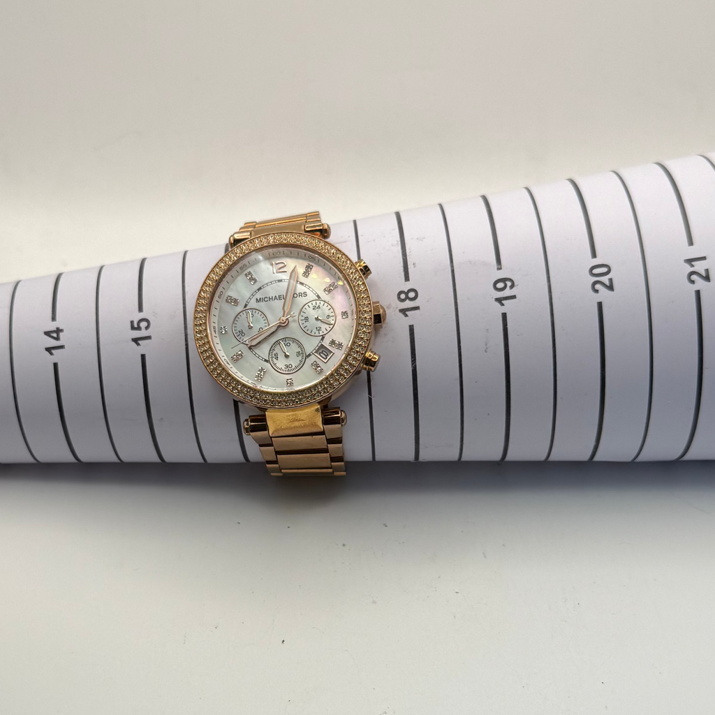 Michael Kors MK5491 Rose Gold Chronograph Crystal Bezel Watch Bracelet (Fully Tested and Working)- £40.00