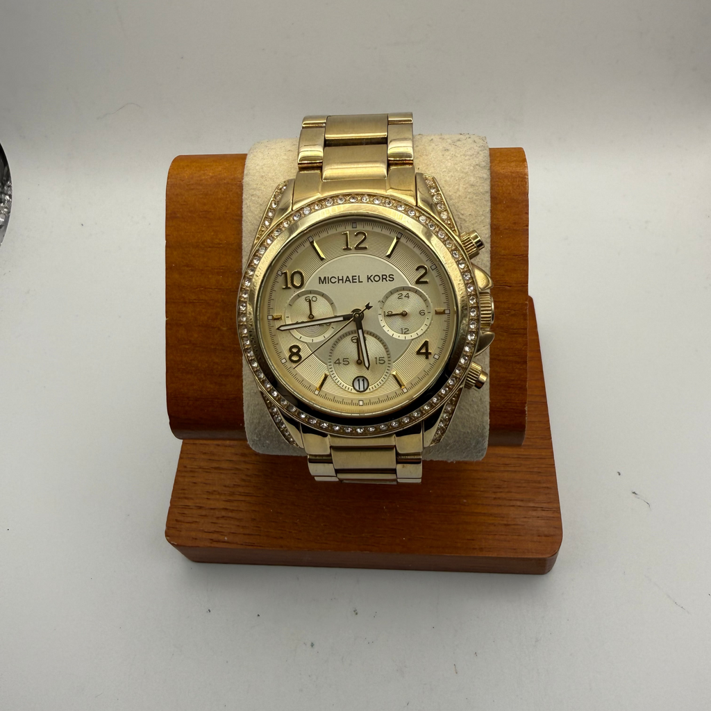 Michael Kors MK5166 Gold Chronograph Crystal Bezel Watch Bracelet- £40.00