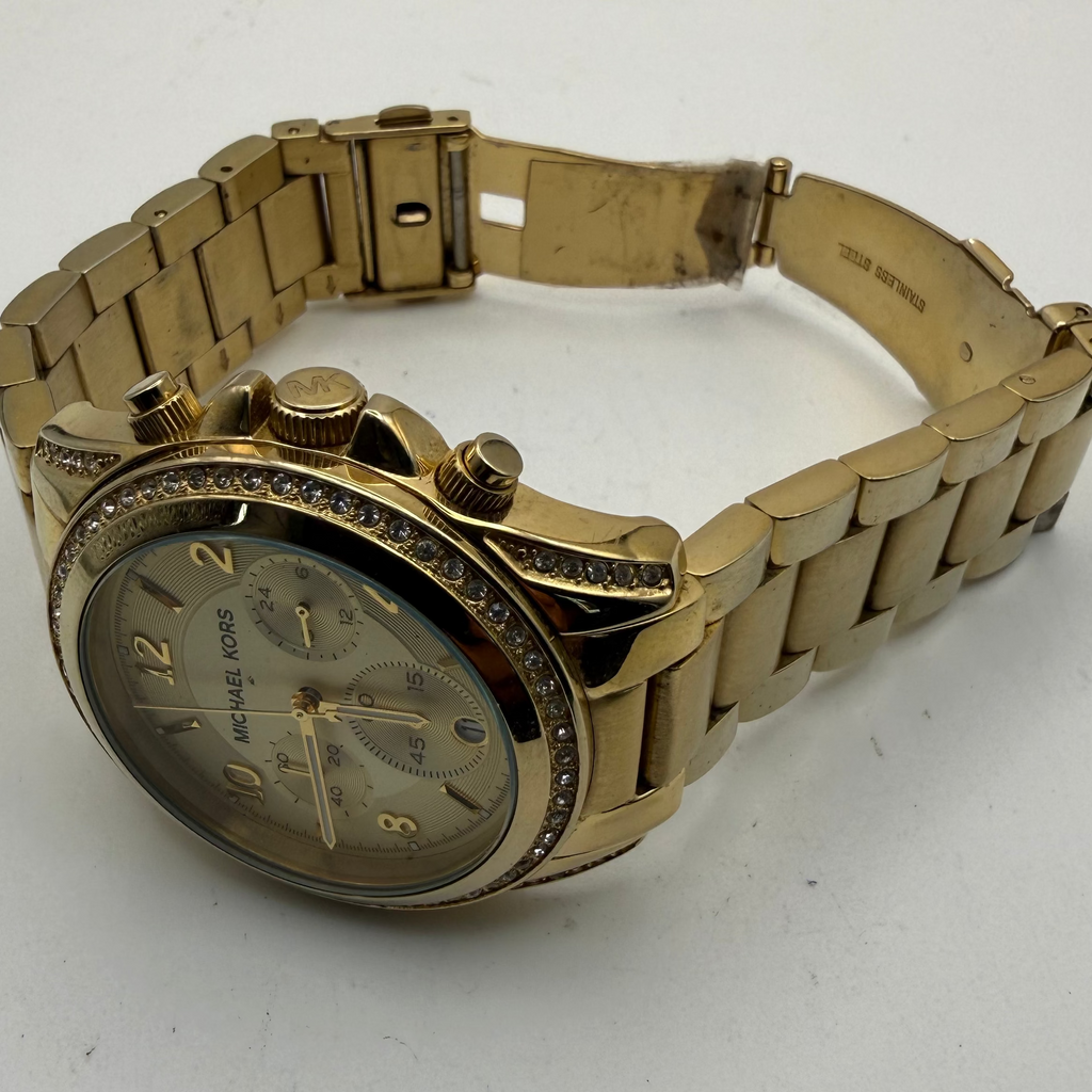 Michael Kors MK5166 Gold Chronograph Crystal Bezel Watch Bracelet- £40.00