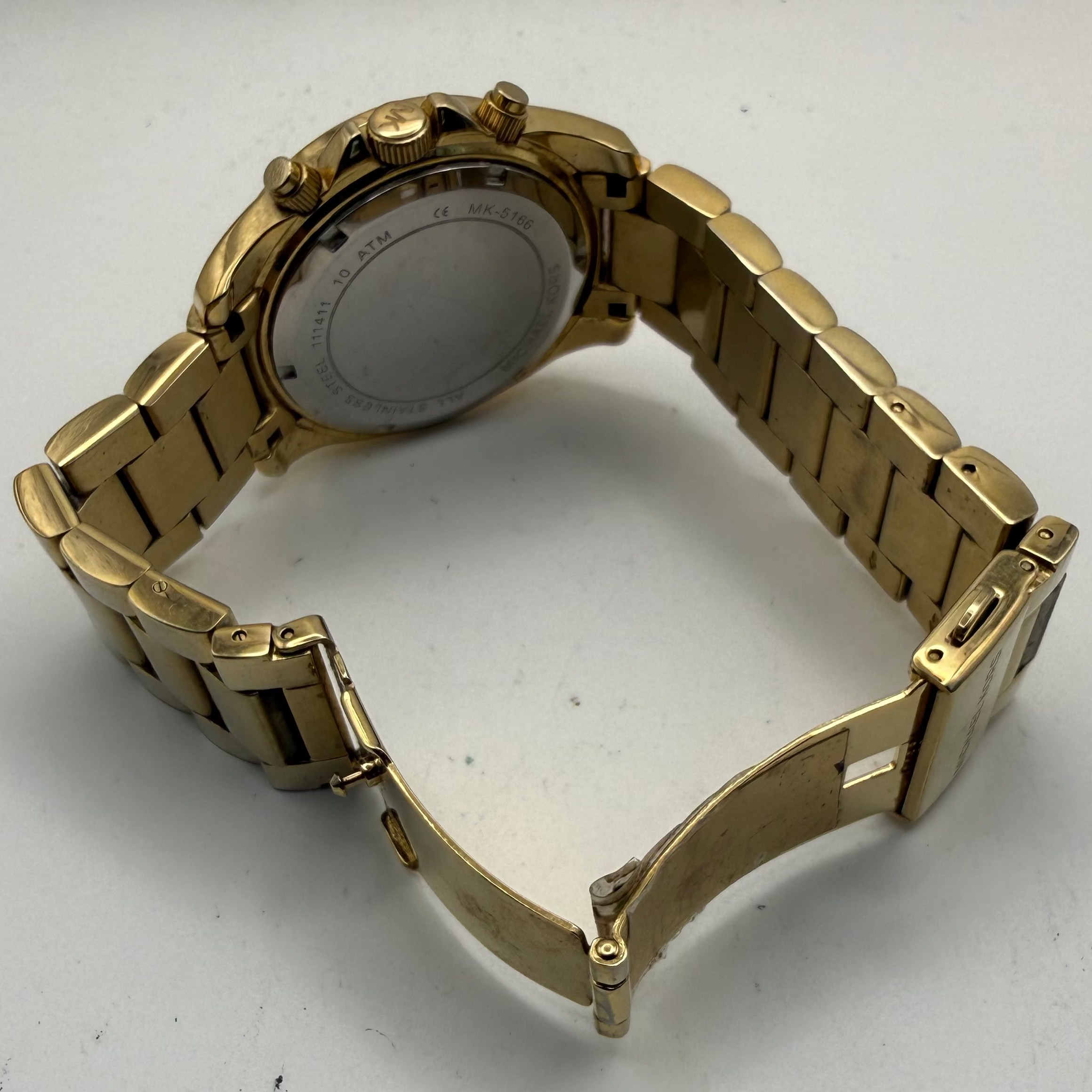 Michael Kors MK5166 Gold Chronograph Crystal Bezel Watch Bracelet- £40.00