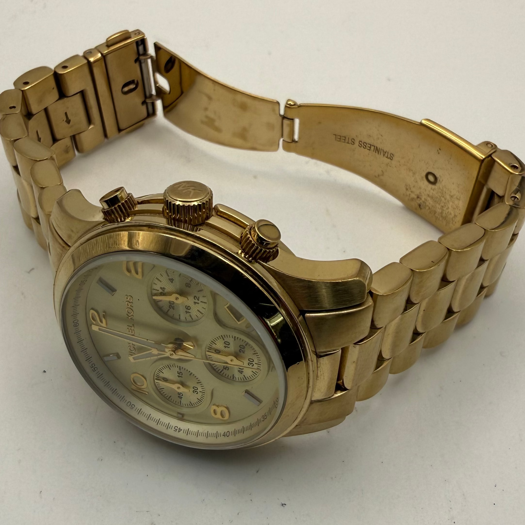 Michael Kors MK5055 Gold Chronograph Watch Date Dial Bracelet- £40.00
