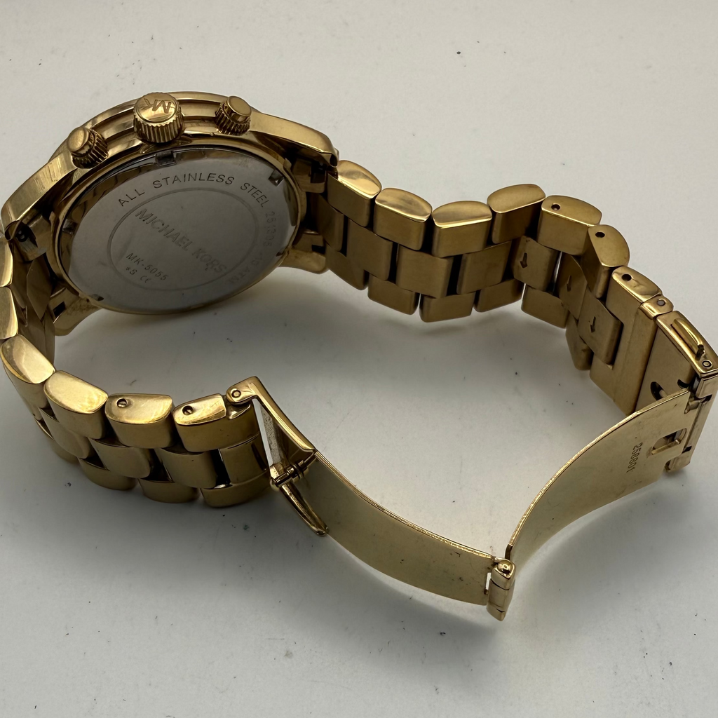 Michael Kors MK5055 Gold Chronograph Watch Date Dial Bracelet- £40.00