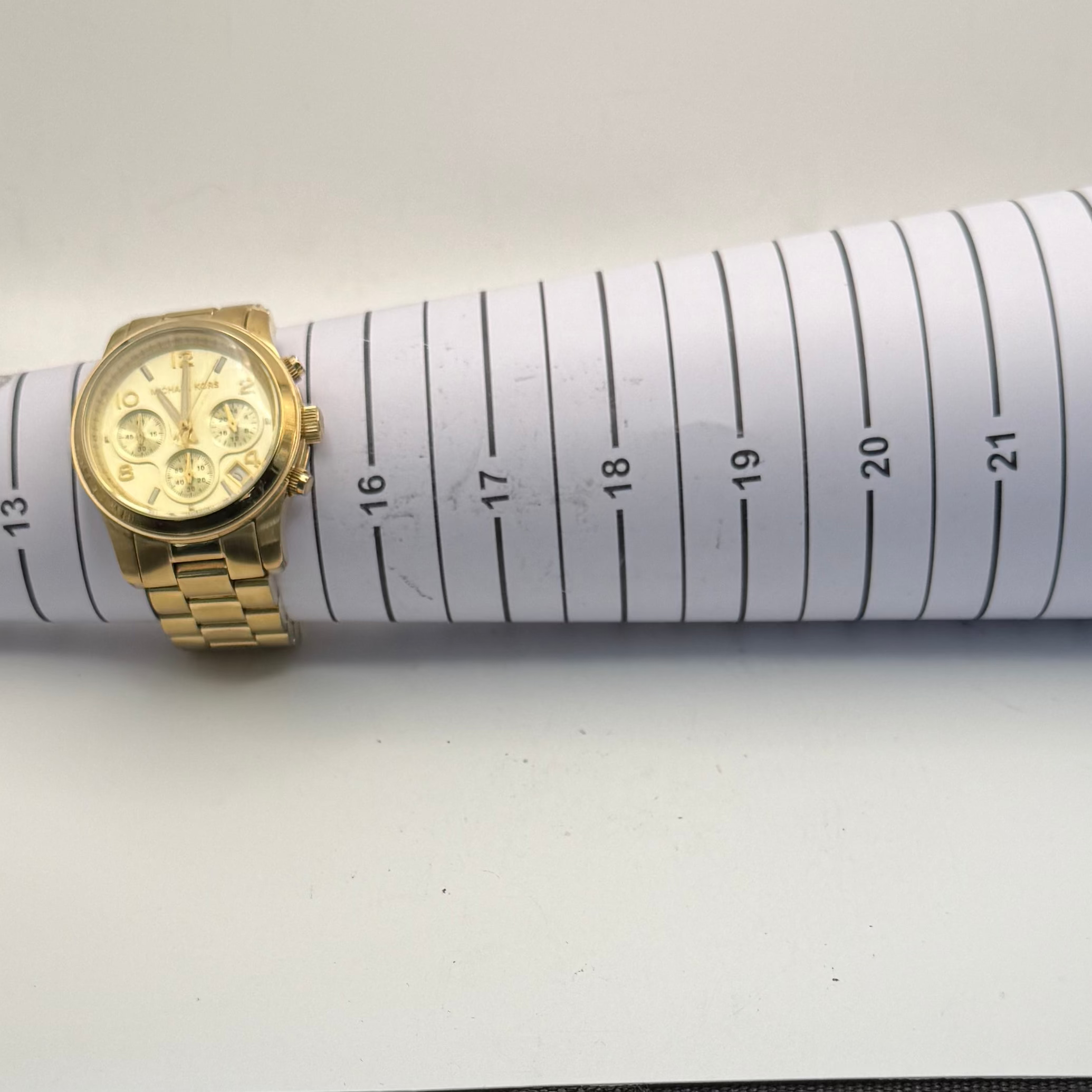 Michael Kors MK5055 Gold Chronograph Watch Date Dial Bracelet- £40.00