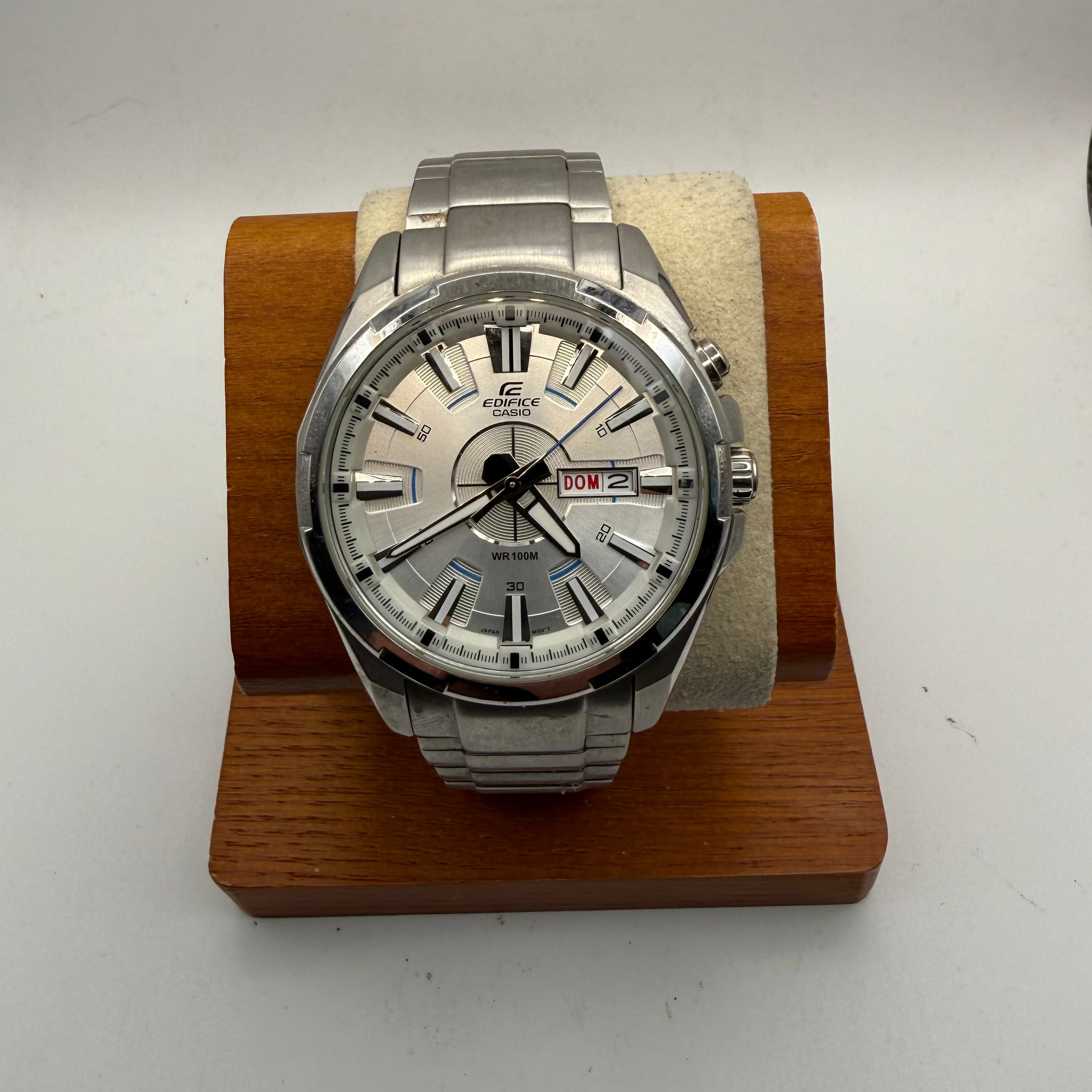 Casio Edifice EFR-102 Day Date Watch – 45mm | 19cm Bracelet | Stainless Steel Classic- £70.00