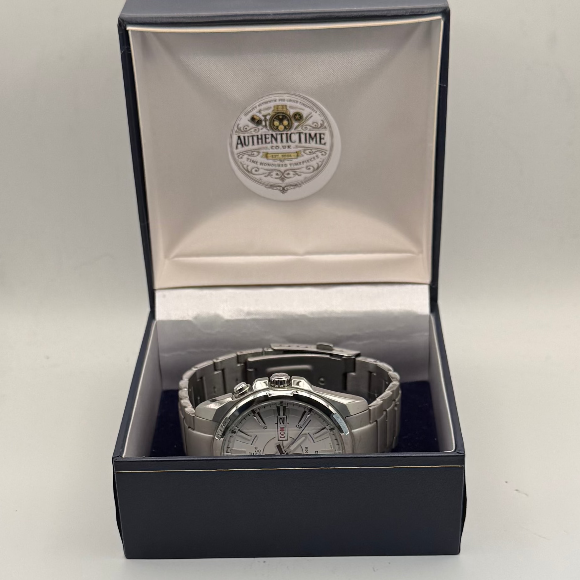 Casio Edifice EFR-102 Day Date Watch – 45mm | 19cm Bracelet | Stainless Steel Classic- £70.00