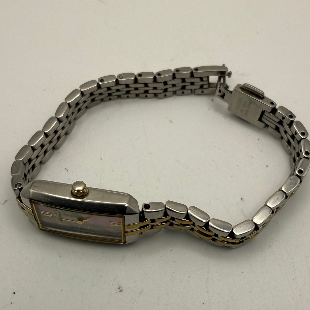 Citizen Eco-Drive Ladies Gold Tone Diamond Style Bracelet Watch 15mm 16.5cm FULLY TESTED AND WORKING- £40.00