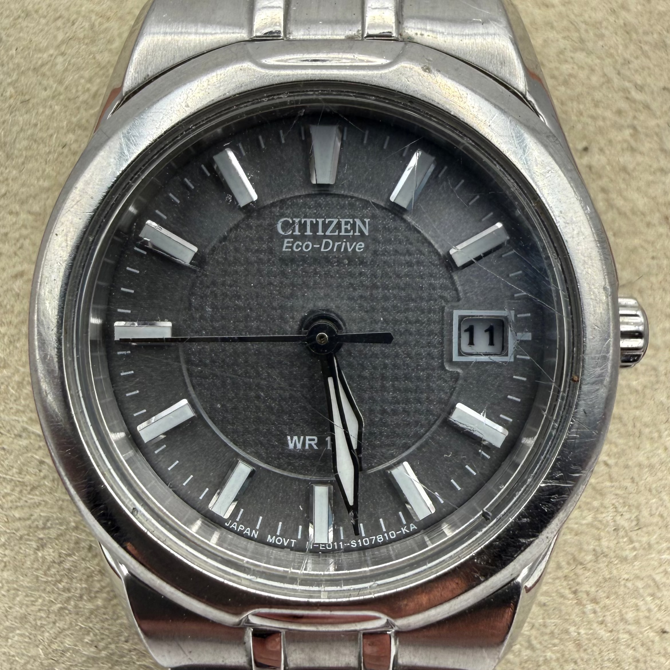 Citizen Eco-Drive Ladies Stainless Steel Bracelet Watch Date 27mm 16cm FULLY TESTED AND WORKING