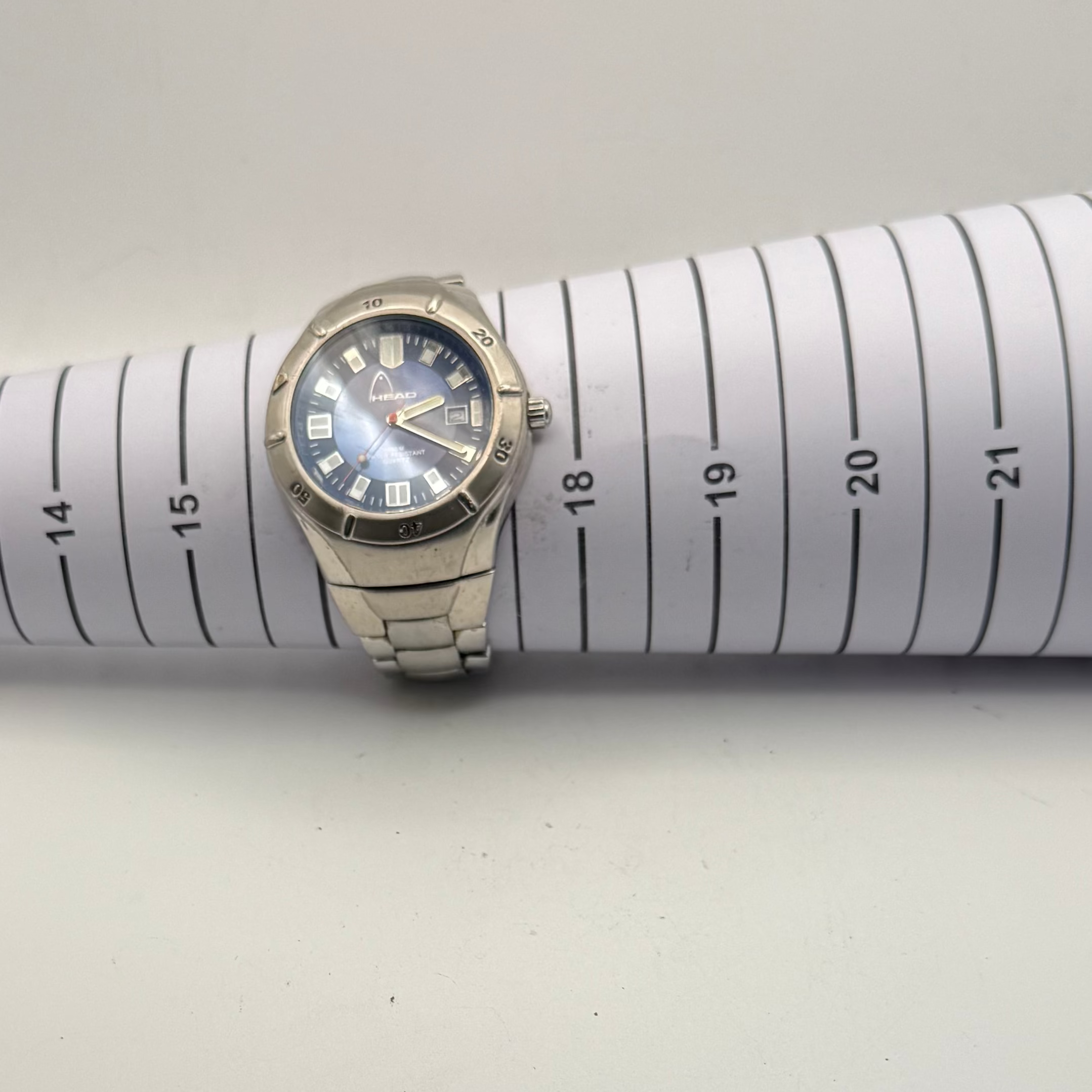 HEAD Diver Style Blue Dial 100M Watch 43.5mm – FULLY TESTED AND WORKING- £40.00