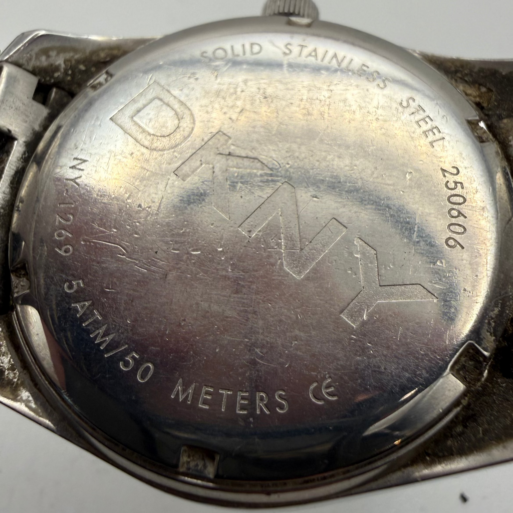 DKNY Black Dial Date Watch Stainless Steel 42.5mm – FULLY TESTED AND WORKING- £35.00