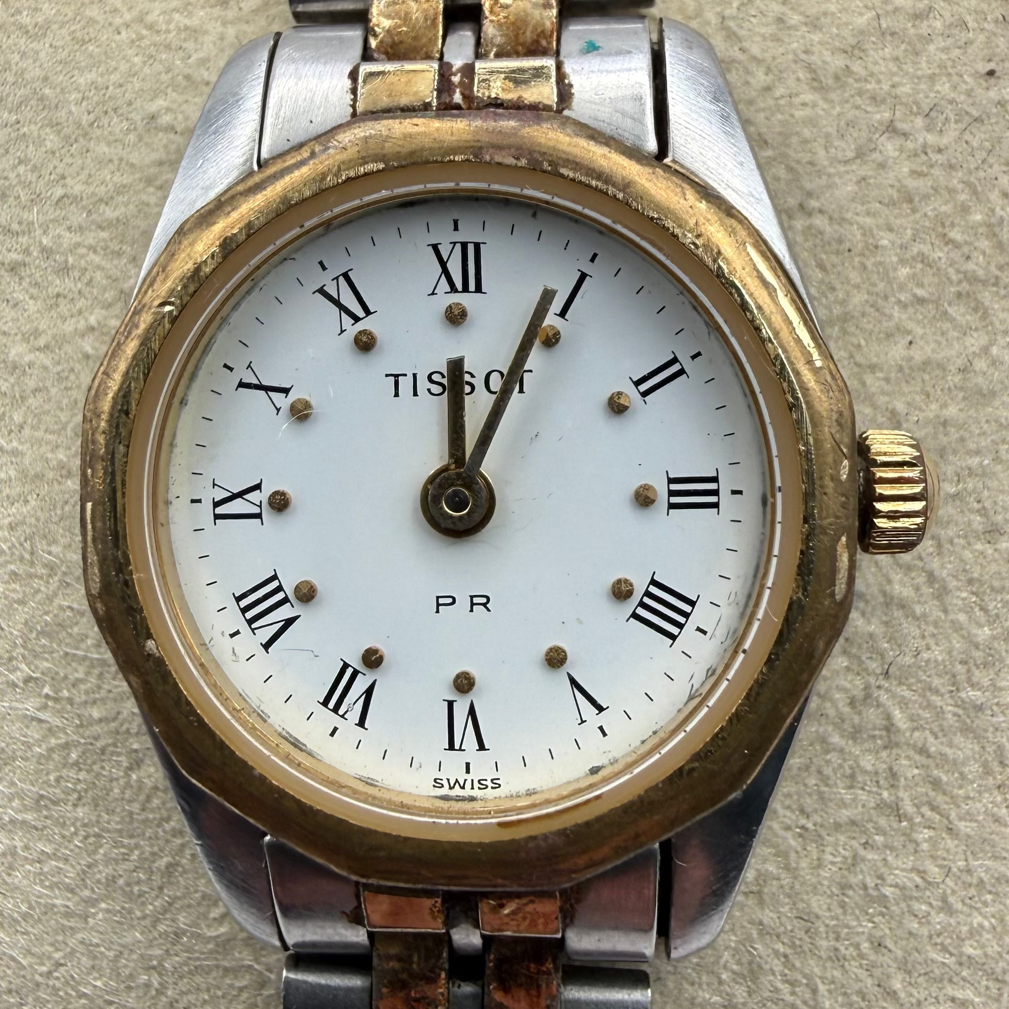 Tissot PR Ladies Two Tone Bracelet Watch 24mm FULLY TESTED AND WORKING- £90.00