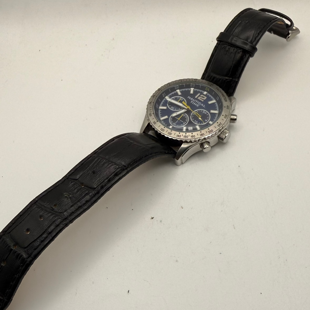 Nautical Time Chronograph Quartz 47.5mm Blue Dial Men’s Watch (Fully Tested and Working)- £70.00
