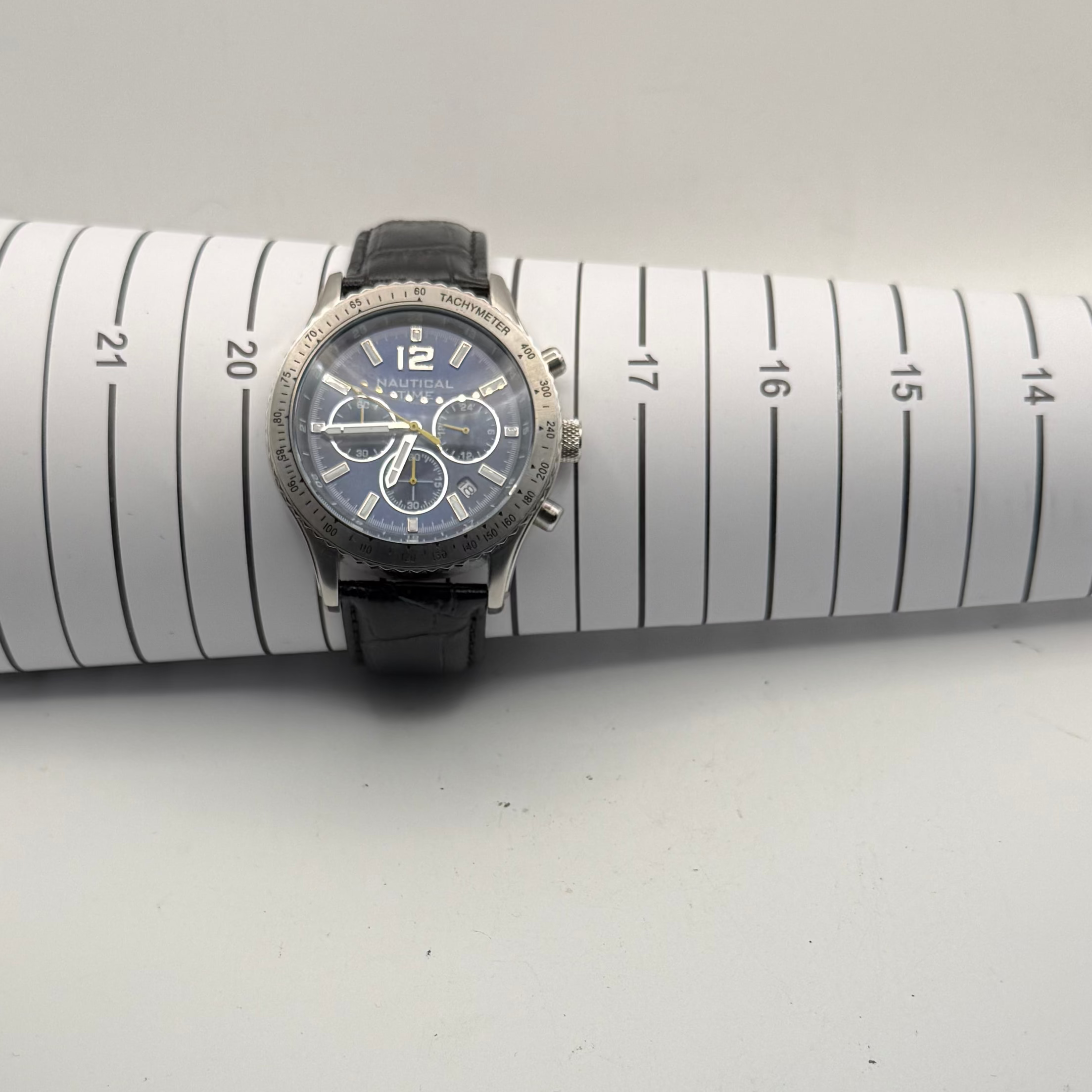 Nautical Time Chronograph Quartz 47.5mm Blue Dial Men’s Watch (Fully Tested and Working)- £70.00