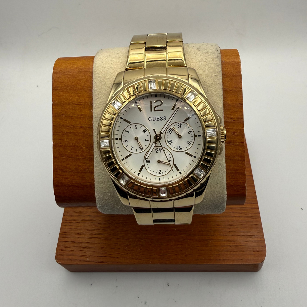 Guess Ladies Gold Tone Crystal Bezel Watch (Fully Tested and Working)- £50.00