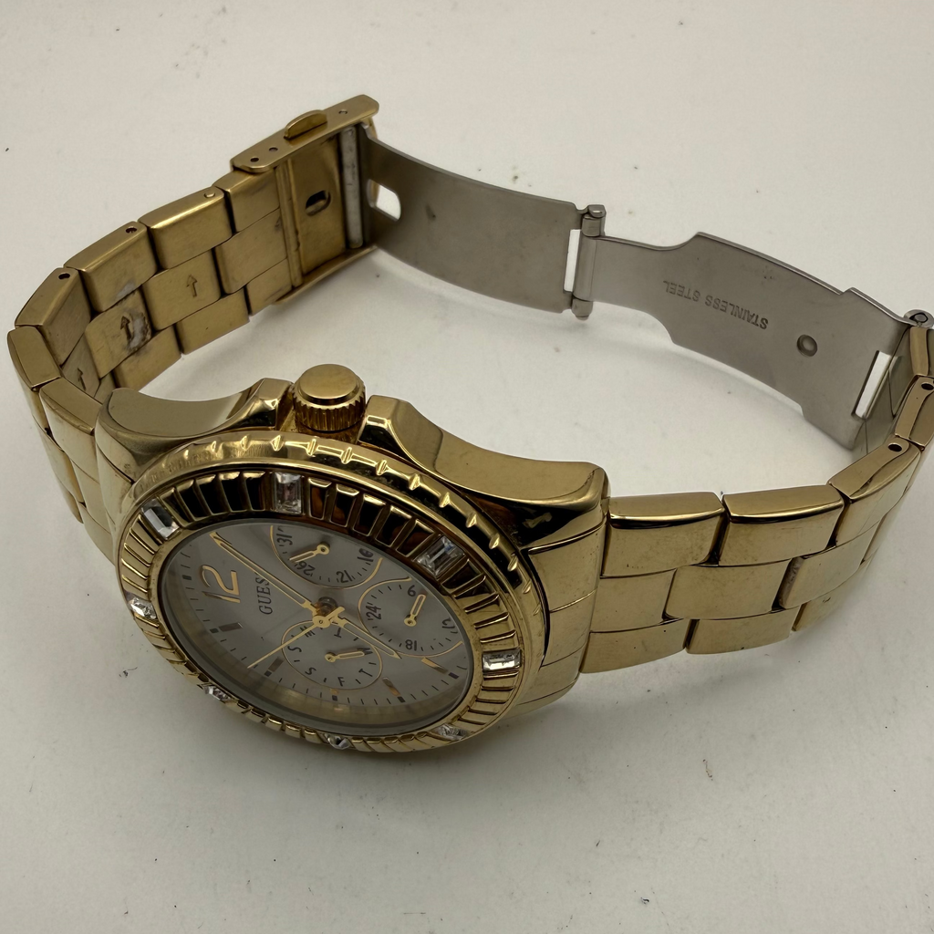 Guess Ladies Gold Tone Crystal Bezel Watch (Fully Tested and Working)- £50.00