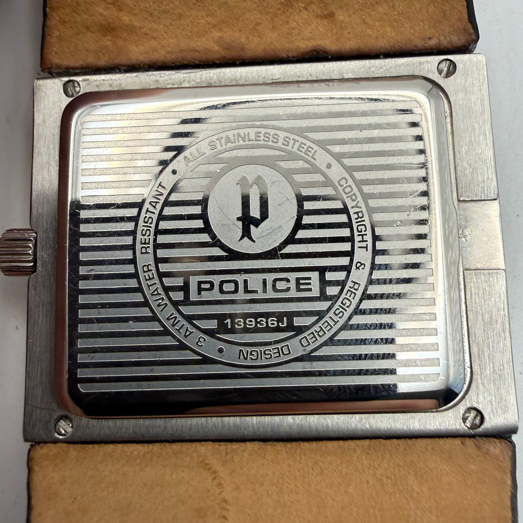 Police Oversize Rectangular Dress Watch Model 13936J (Fully Tested and Working)- £50.00