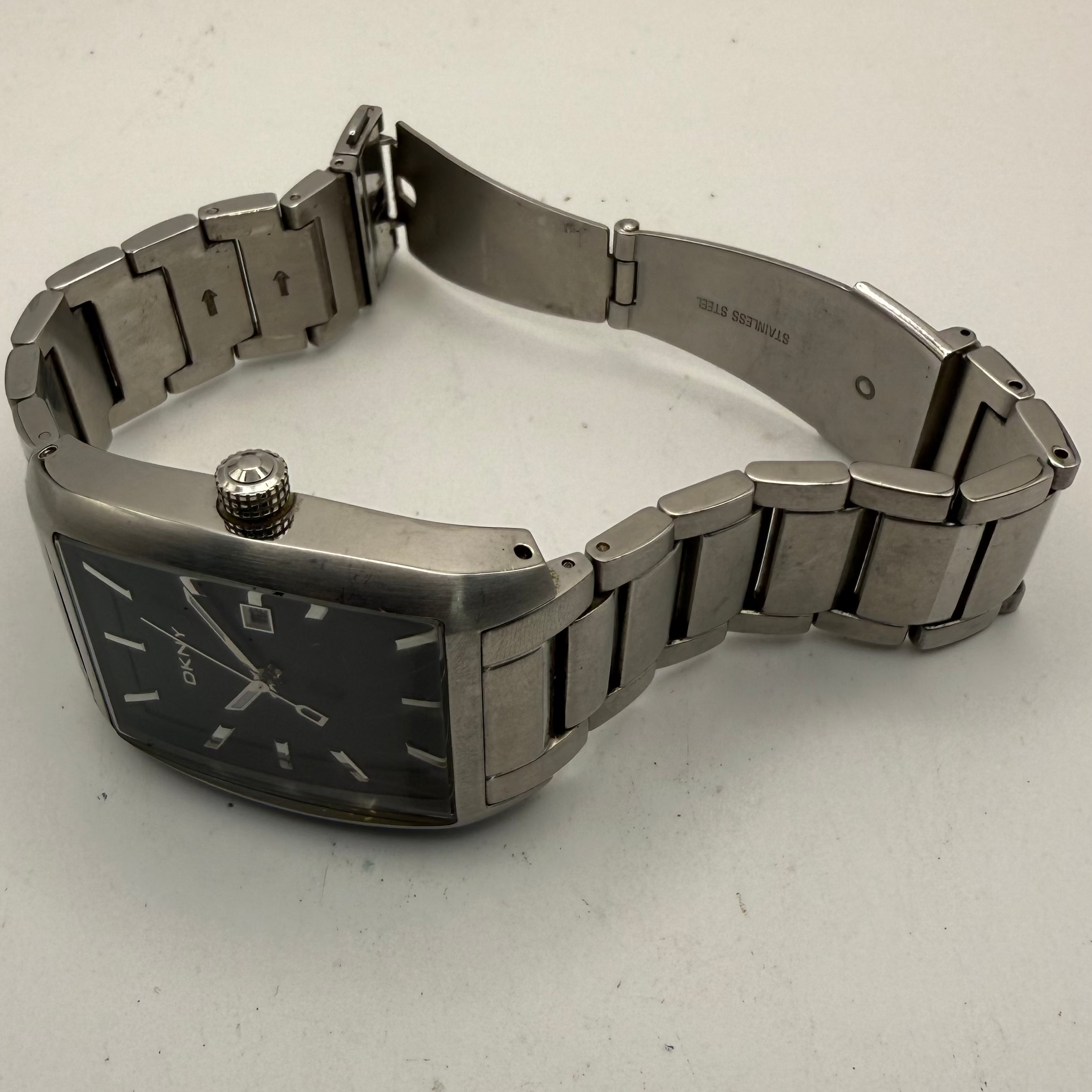 DKNY Rectangular Stainless Steel Dress Watch (Fully Tested and Working)- £60.00