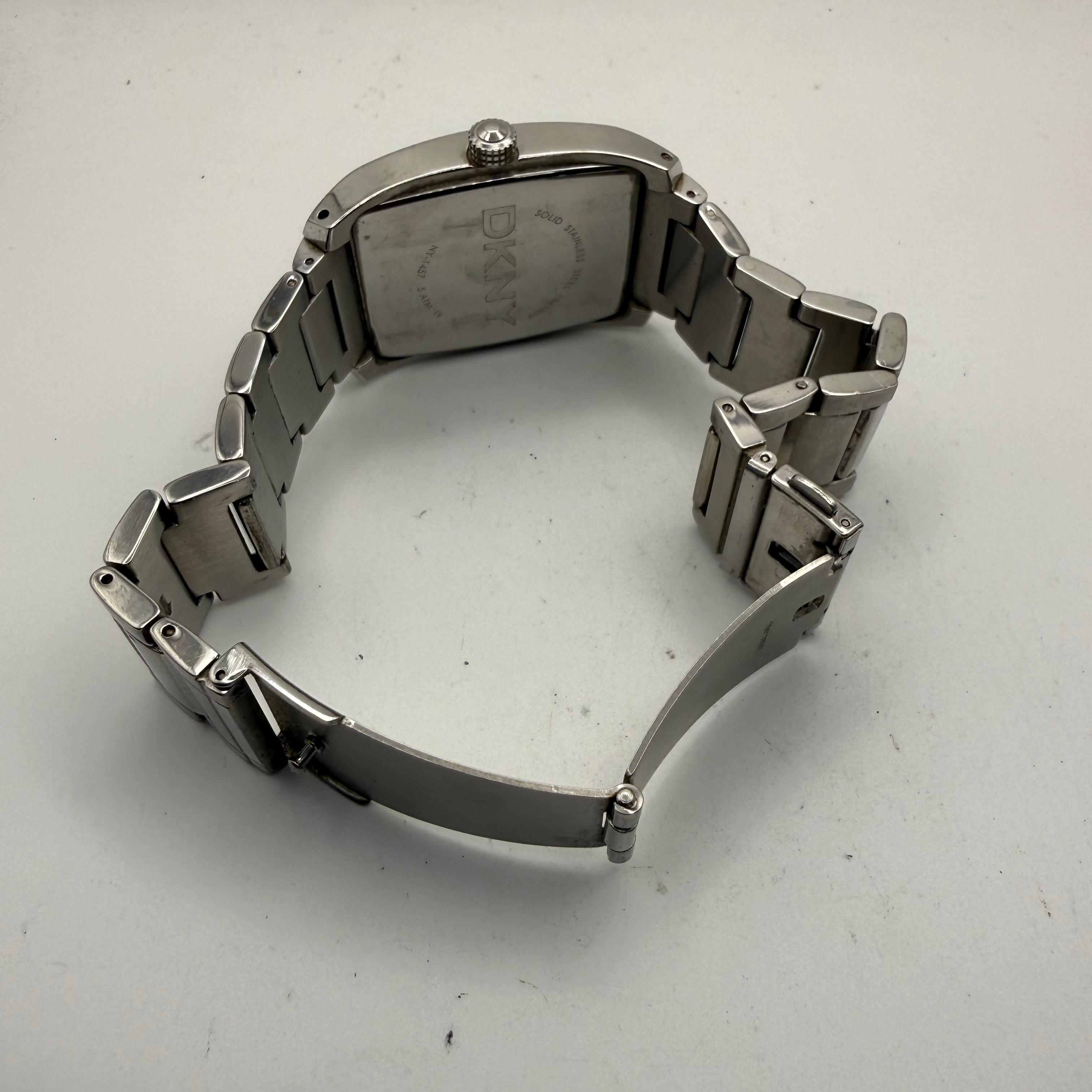 DKNY Rectangular Stainless Steel Dress Watch (Fully Tested and Working)- £60.00