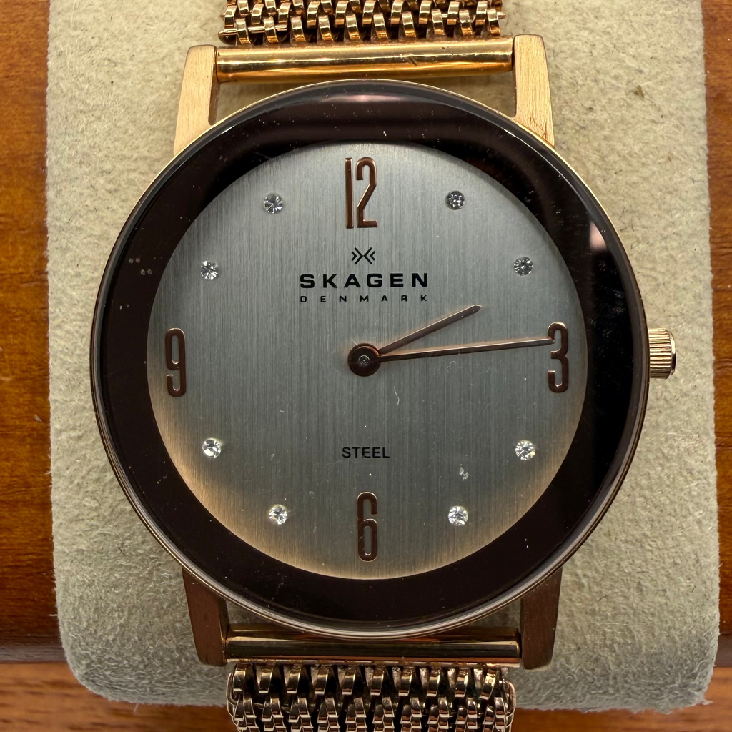 Skagen Denmark Ladies Rose Gold Mesh Watch (Fully Tested and Working)- £40.00
