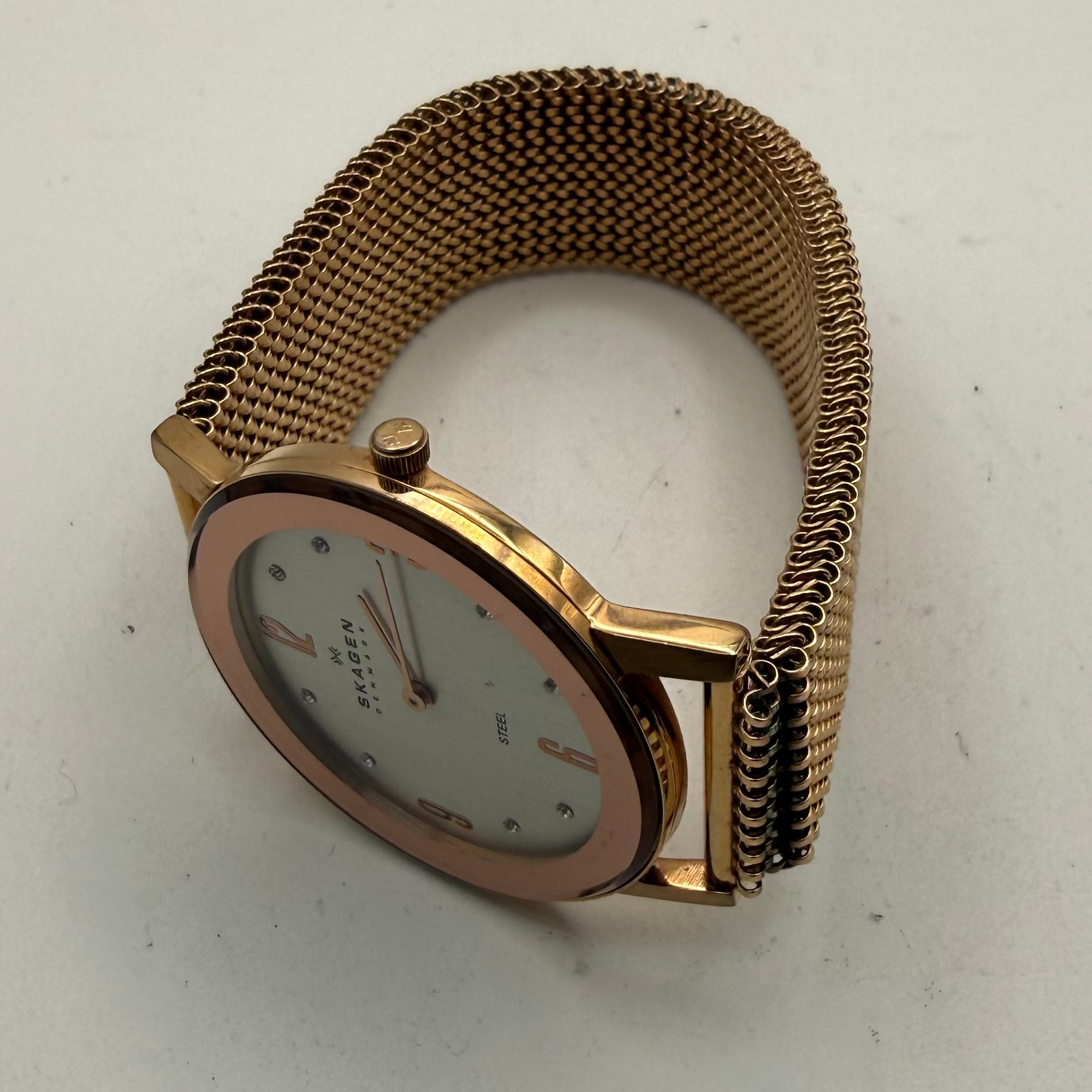 Skagen Denmark Ladies Rose Gold Mesh Watch (Fully Tested and Working)- £40.00