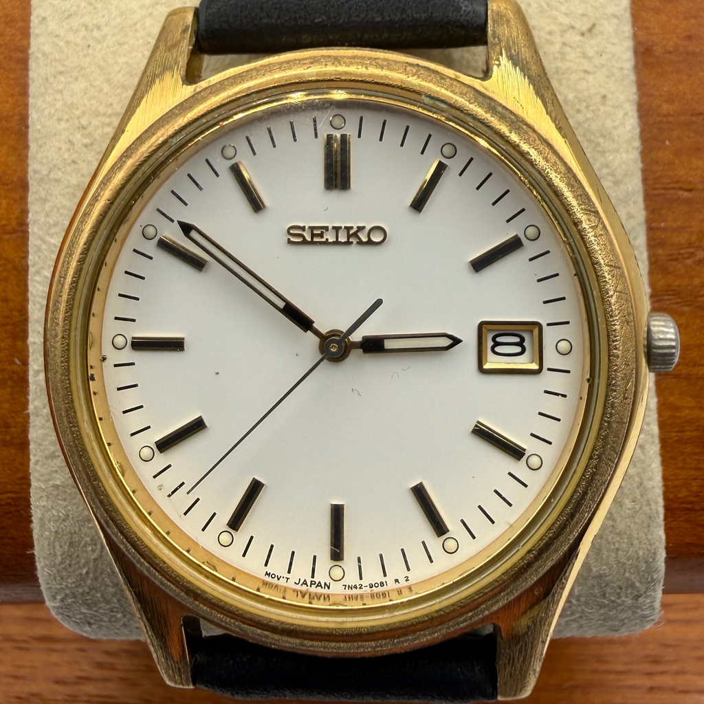 Seiko 7N42-9020 Gold Tone Date Watch (1991) (Fully Tested and working)- £75.00