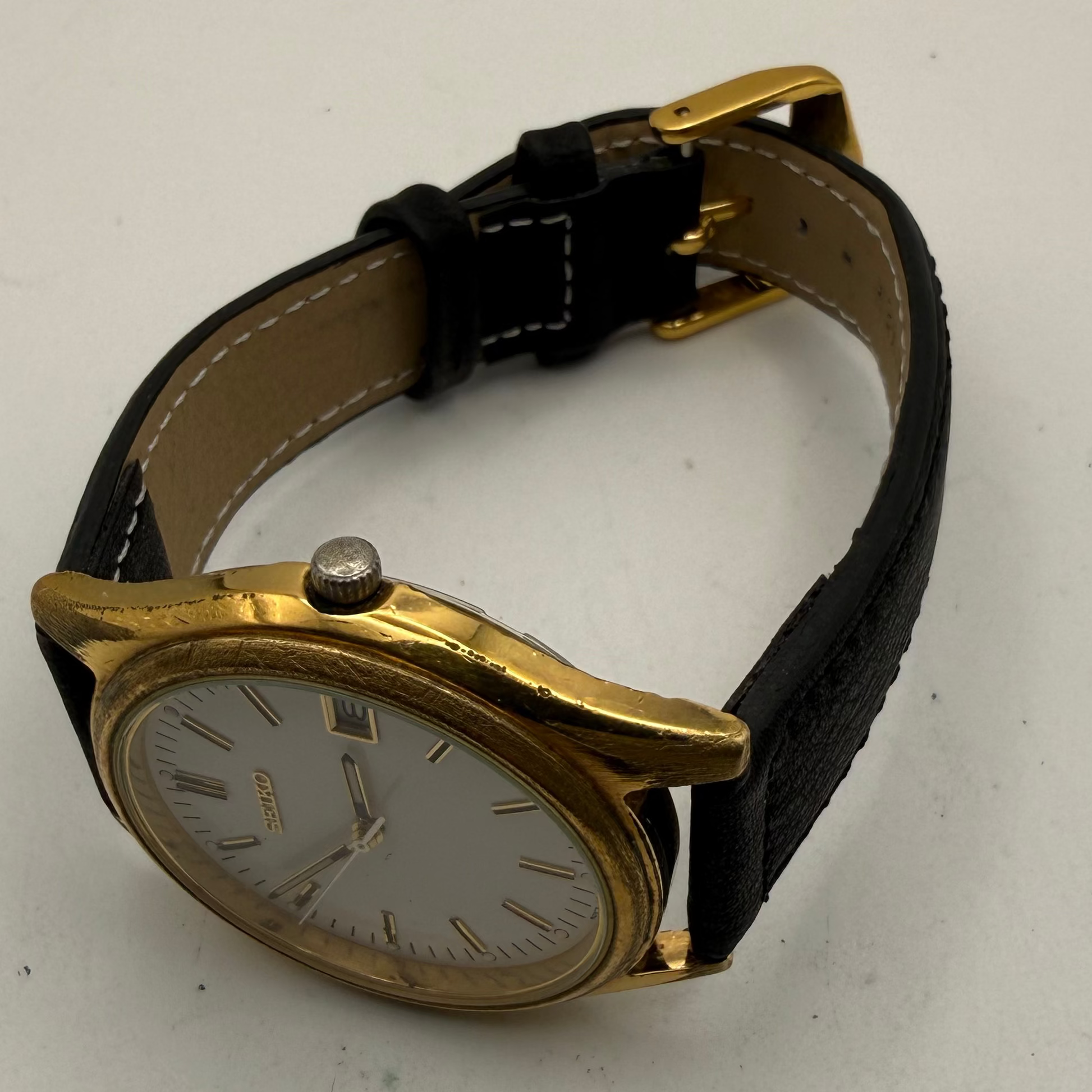 Seiko 7N42-9020 Gold Tone Date Watch (1991) (Fully Tested and working)- £75.00