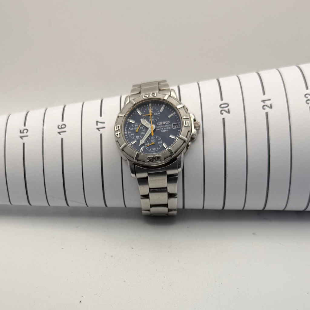 Seiko V657-8120 Chronograph Blue Dial 50M – June 2001 Manufacture – Fully Serviced- £170.00