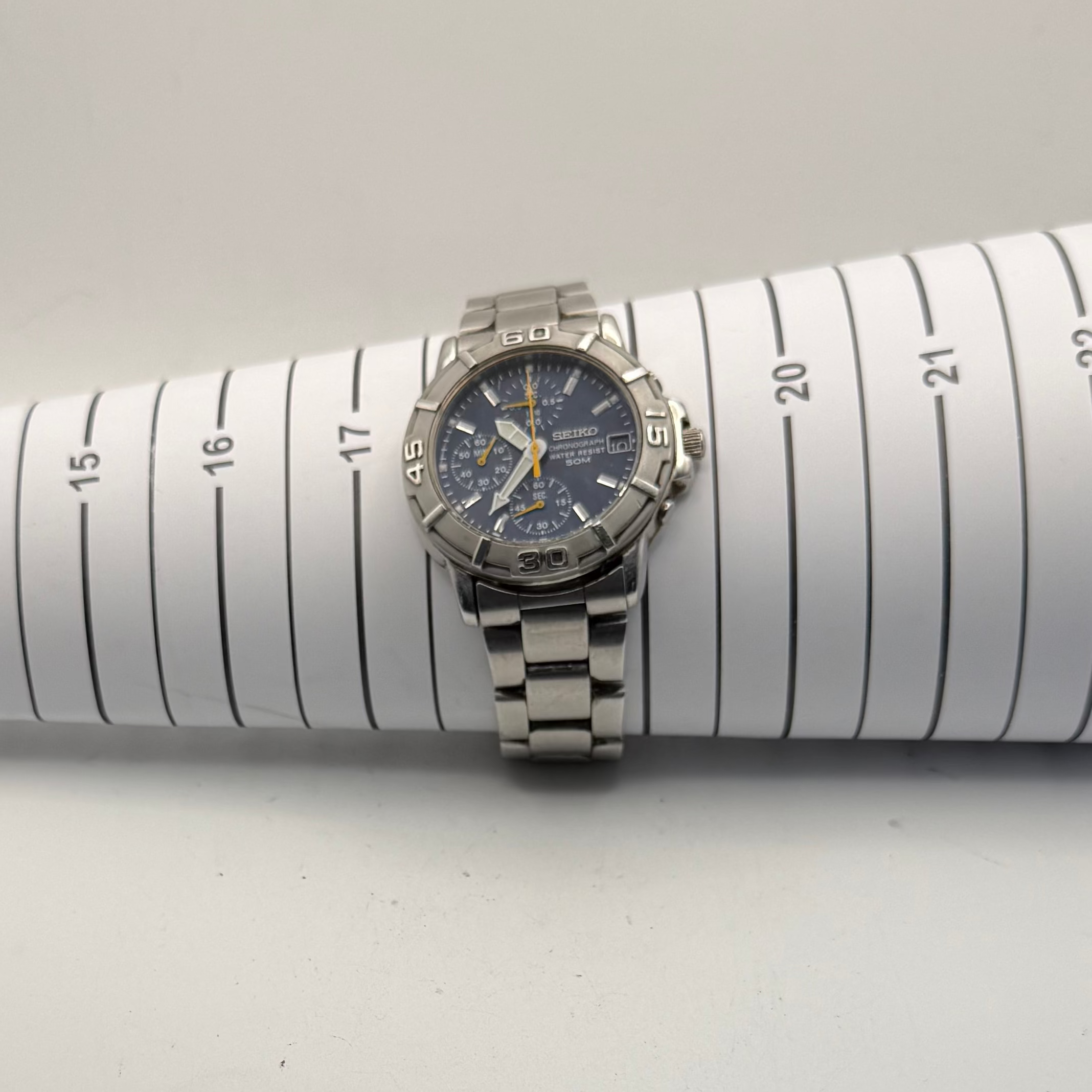 Seiko V657-8120 Chronograph Blue Dial 50M – June 2001 Manufacture – Fully Serviced- £170.00