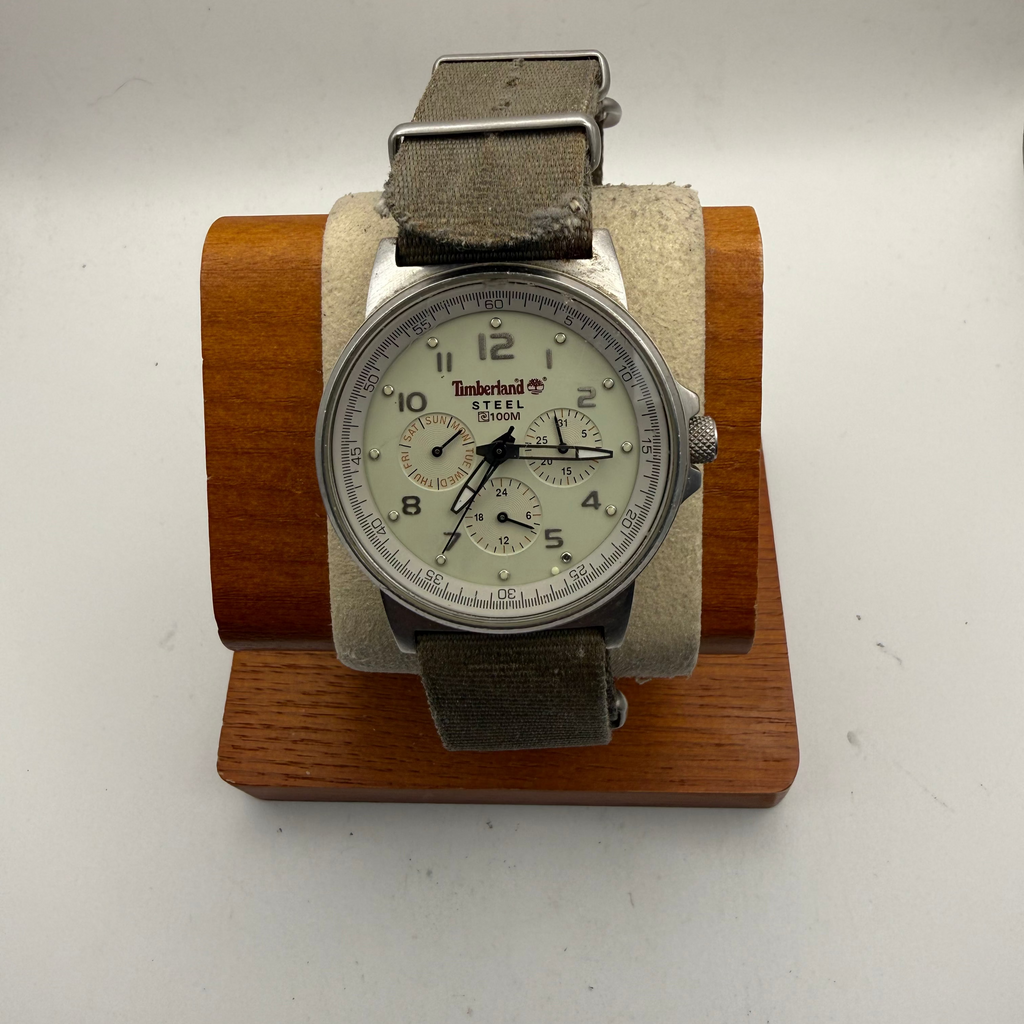 Timberland Steel 100M Multi Dial Mens Watch – Oversized Canvas Strap Adventure Watch- £70.00