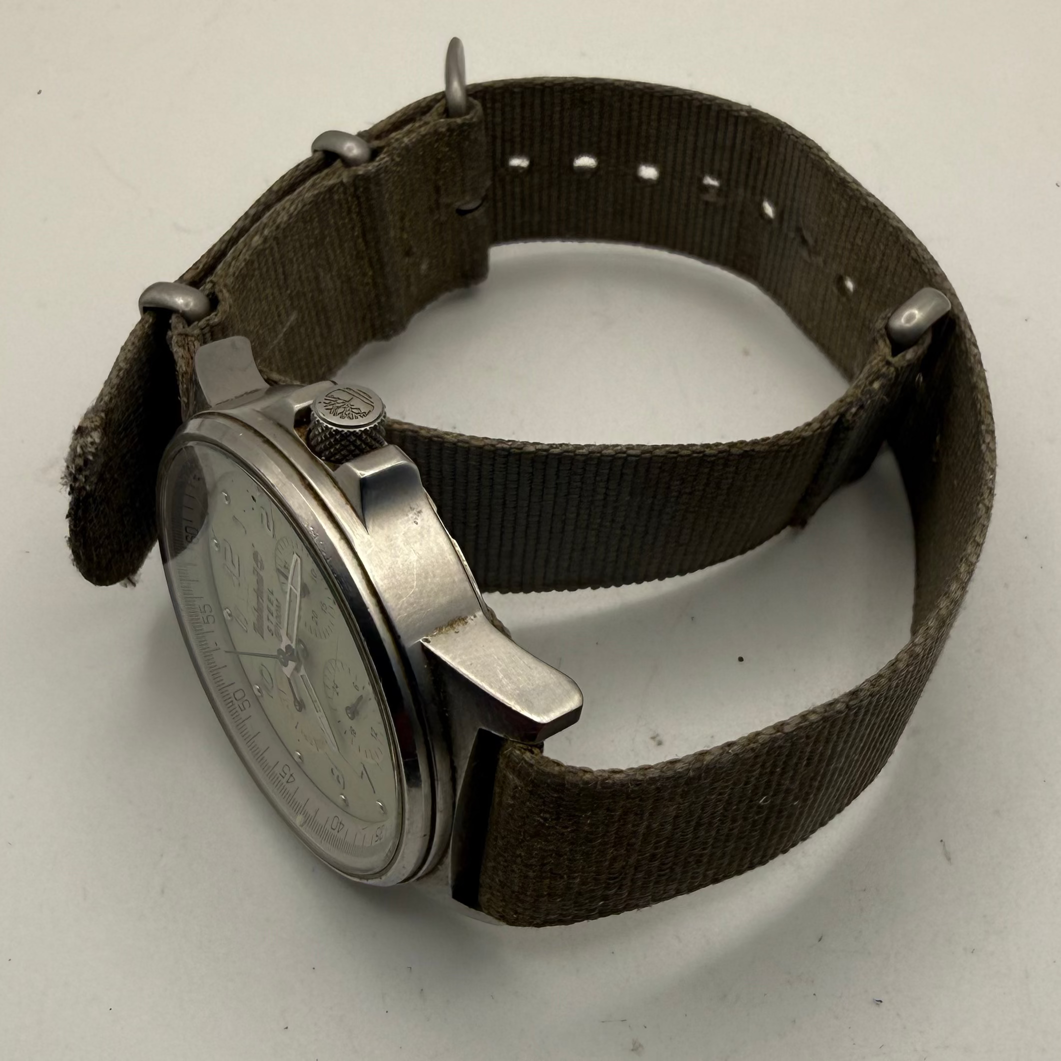 Timberland Steel 100M Multi Dial Mens Watch – Oversized Canvas Strap Adventure Watch- £70.00
