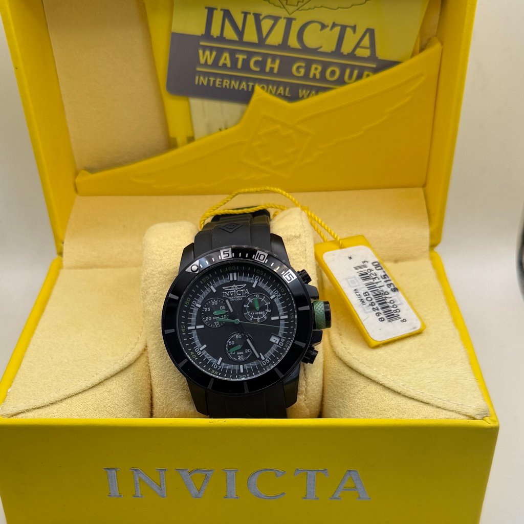 Invicta Pro Diver Chronograph XL 50.5mm Black & Green – Model 18935 – Pre-Owned- £70.00